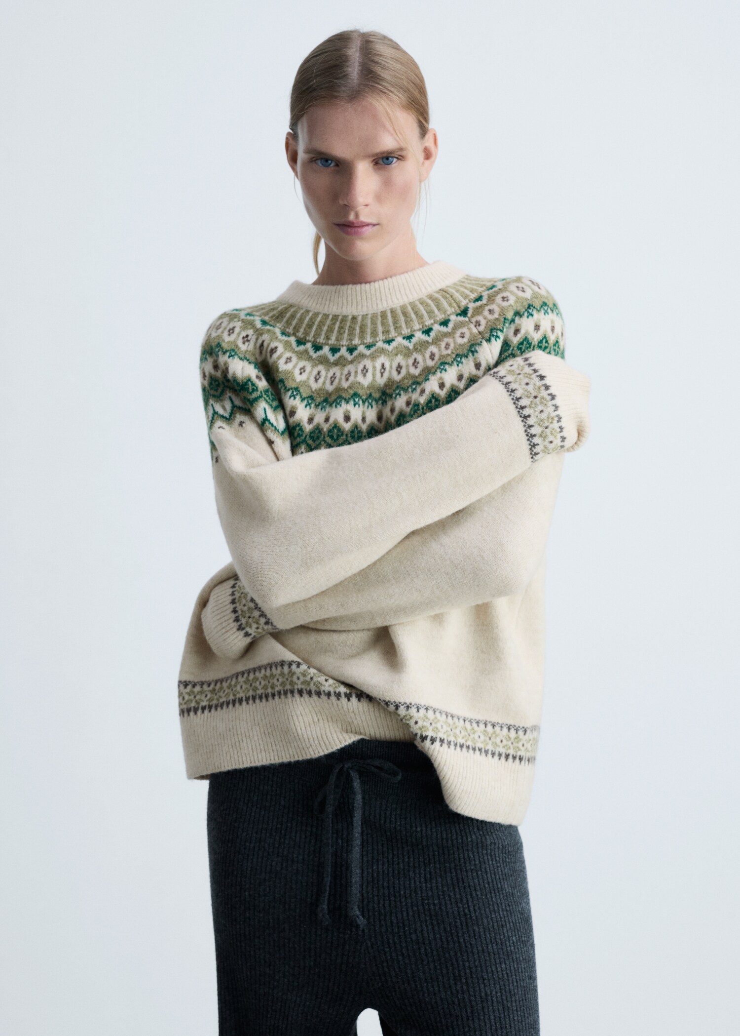 Pull-over maille col rond - Plan moyen