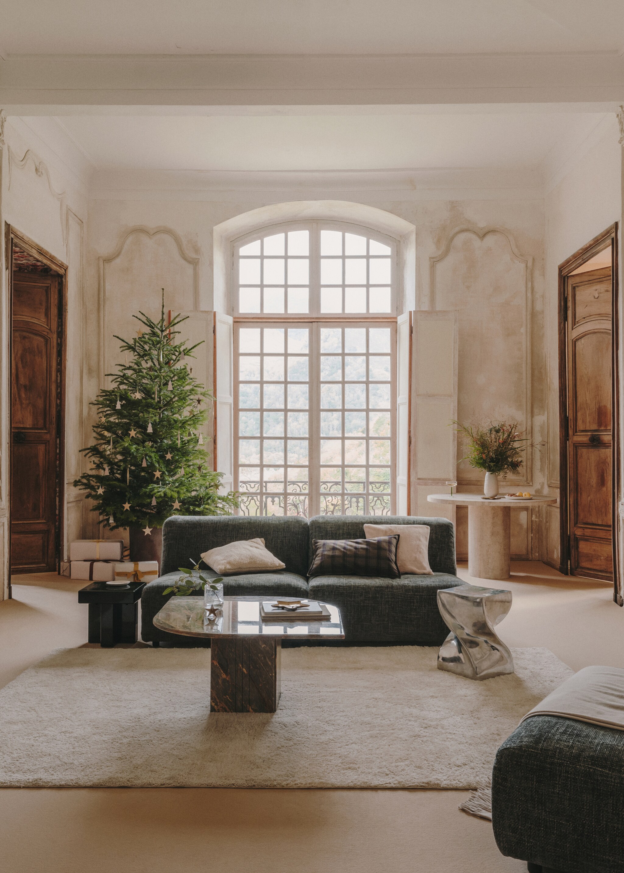 Geruite wollen kussenhoes - Detail van het artikel 6, Groen. Ref: 77089230-00.