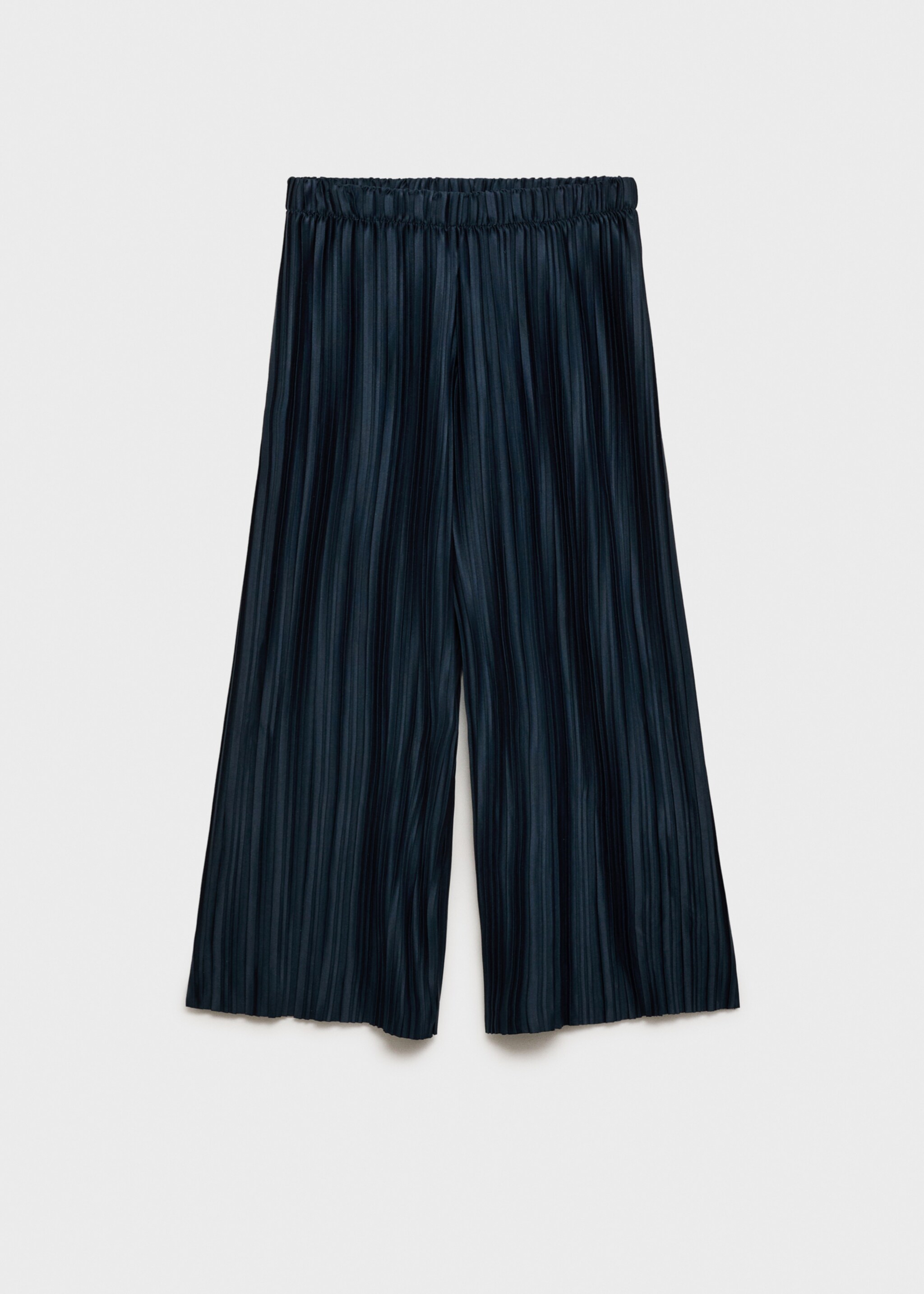 Ribbed culottes trousers - Article without model, Dark Navy. Ref: 77089231-00.