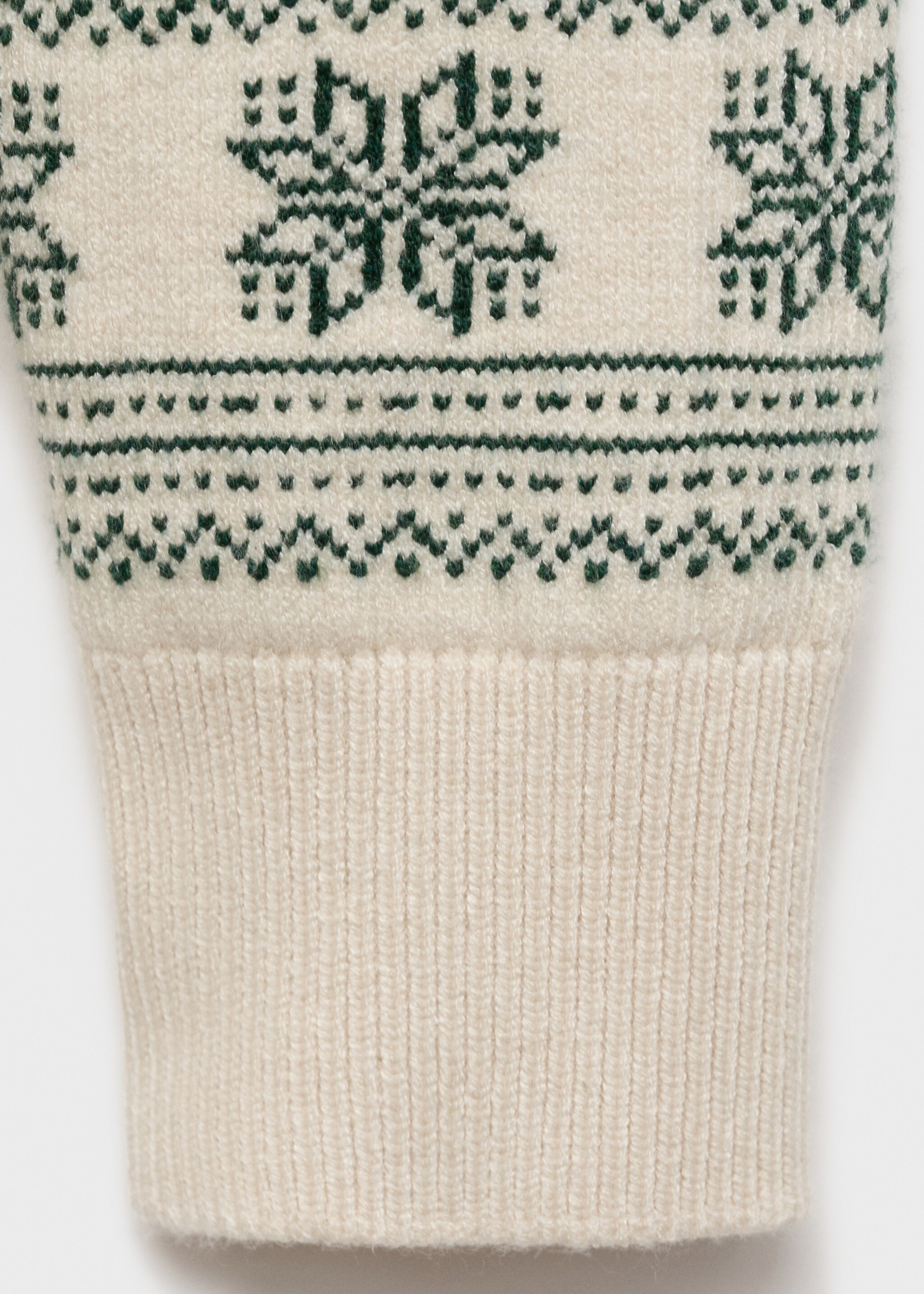 Christmas-print knitted sweater - Details of the article 0, Off White. Ref: 77089233-00.
