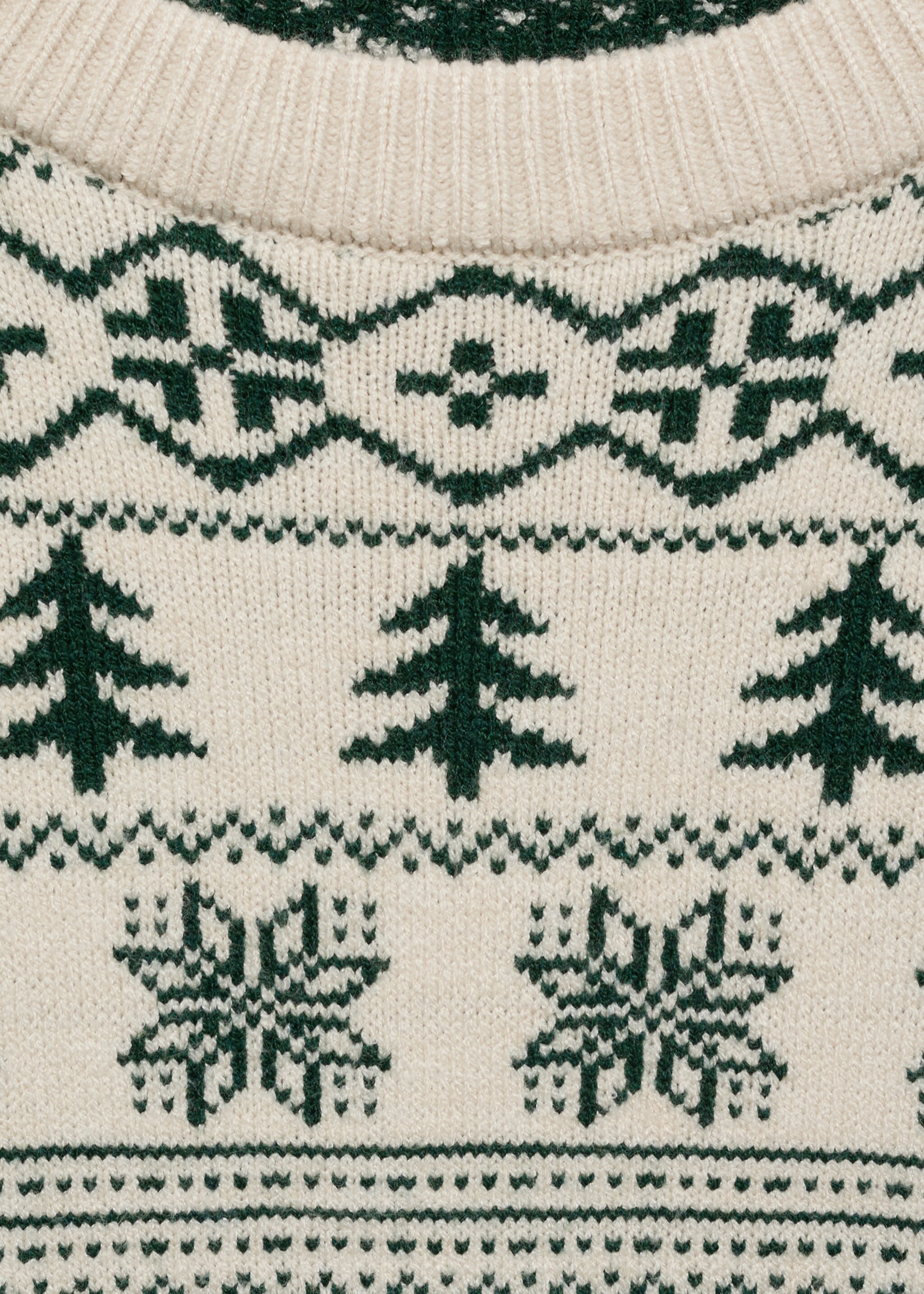 Christmas-print knitted sweater - Details of the article 8, Off White. Ref: 77089233-00.