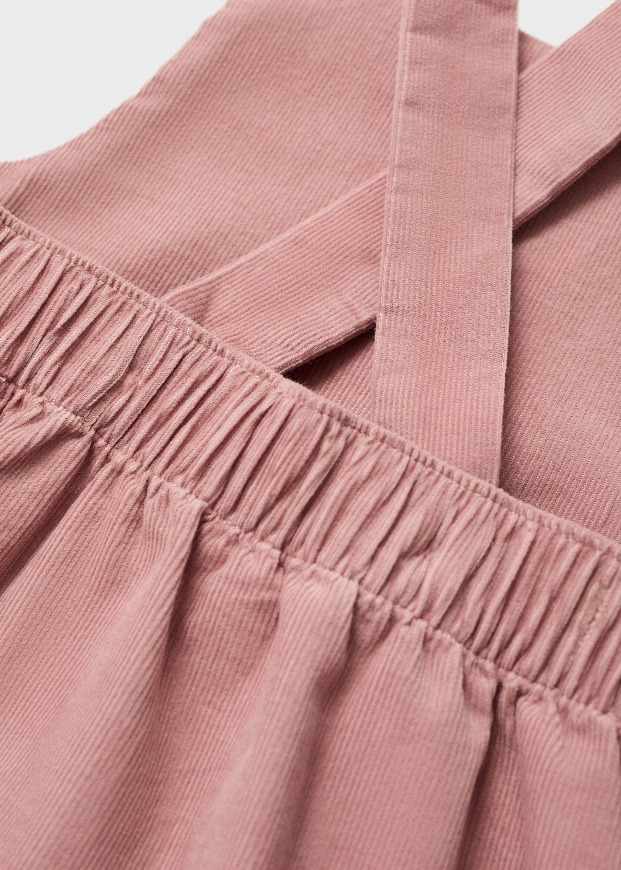 Buttoned micro-corduroy pinafore dress - Details of the article 0, Pink. Ref: 77089234-00.