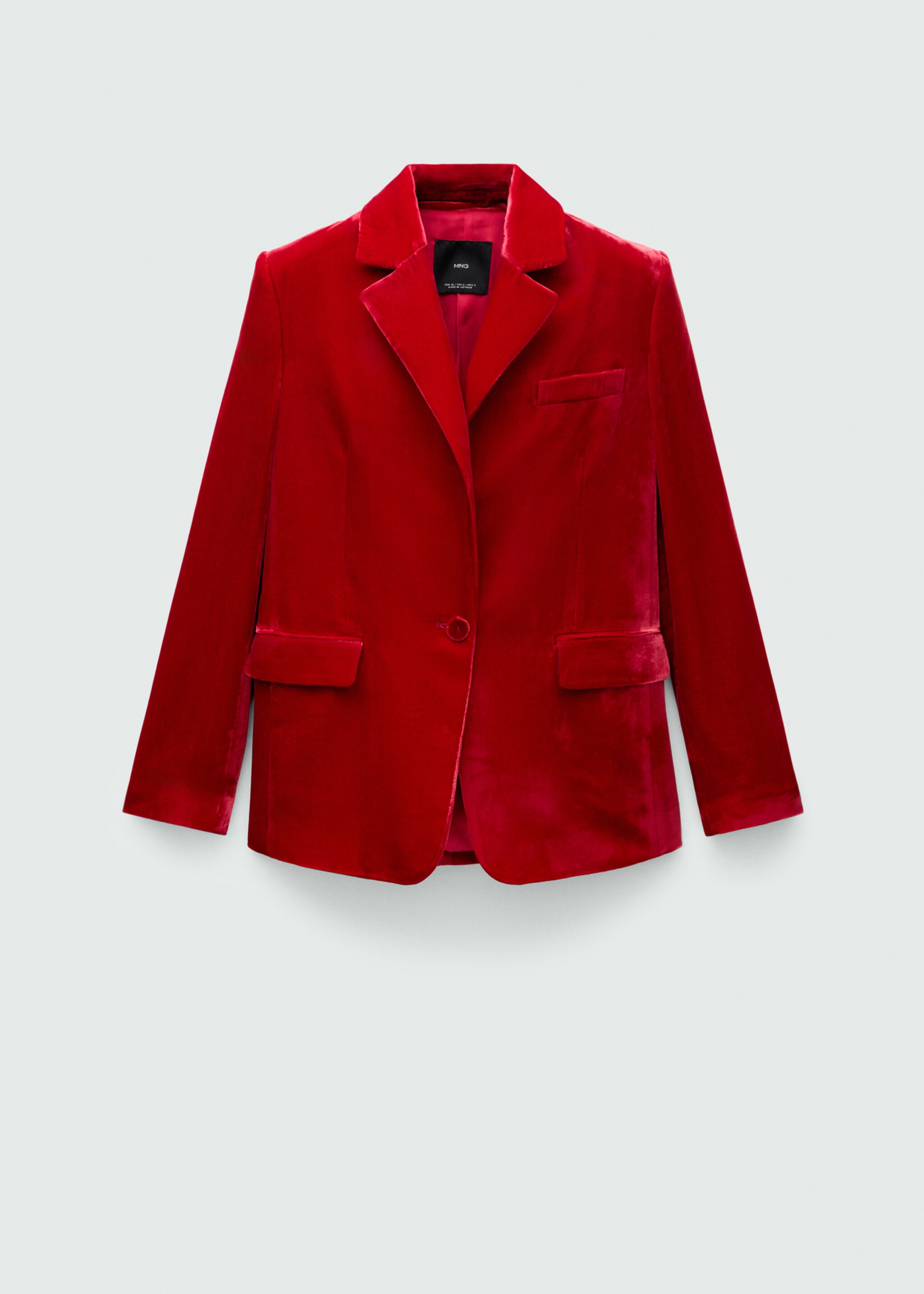 Velvet suit jacket - Article without model, Strawberry. Ref: 77089236-00.