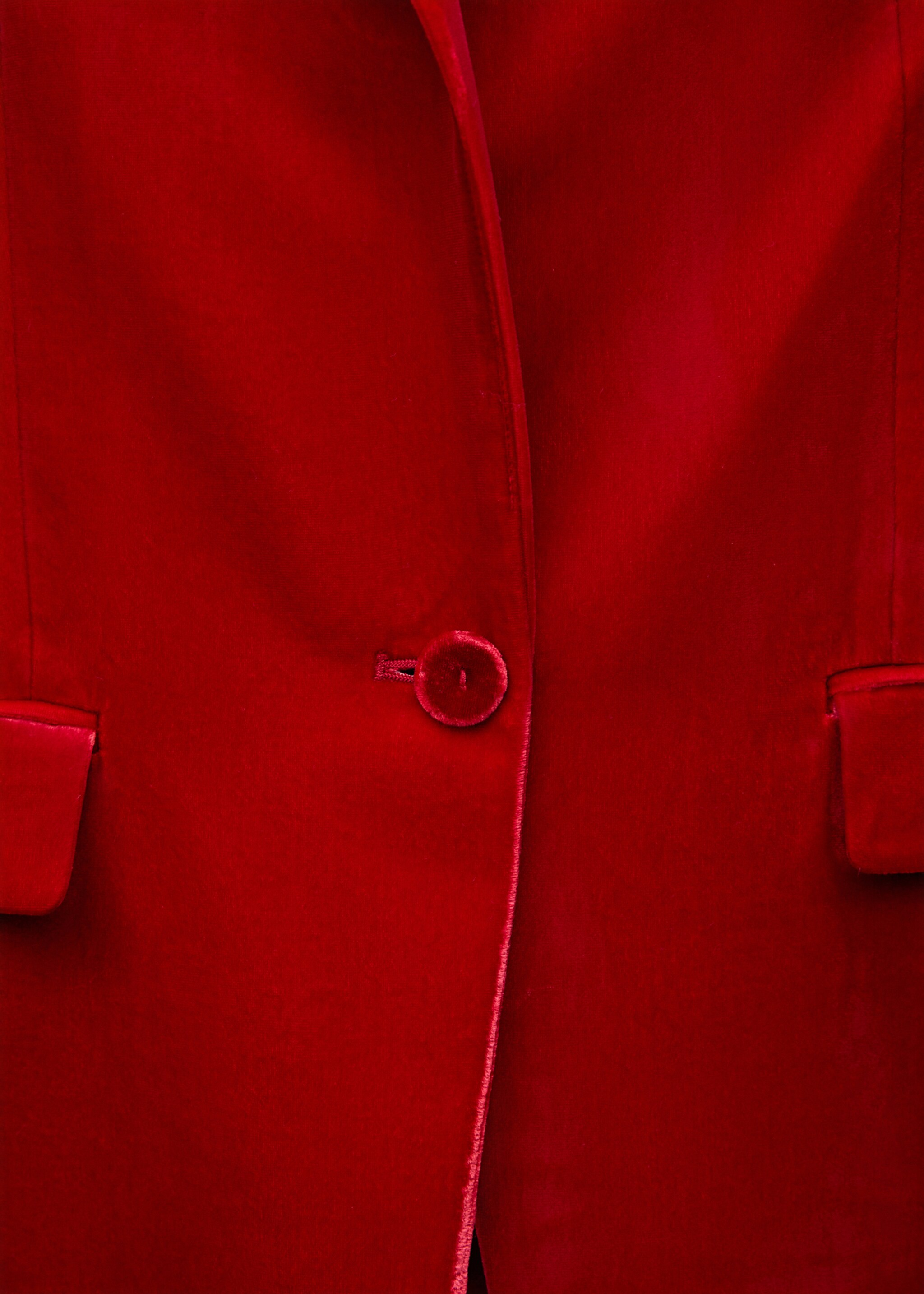 Velvet suit jacket - Details of the article 8, Strawberry. Ref: 77089236-00.