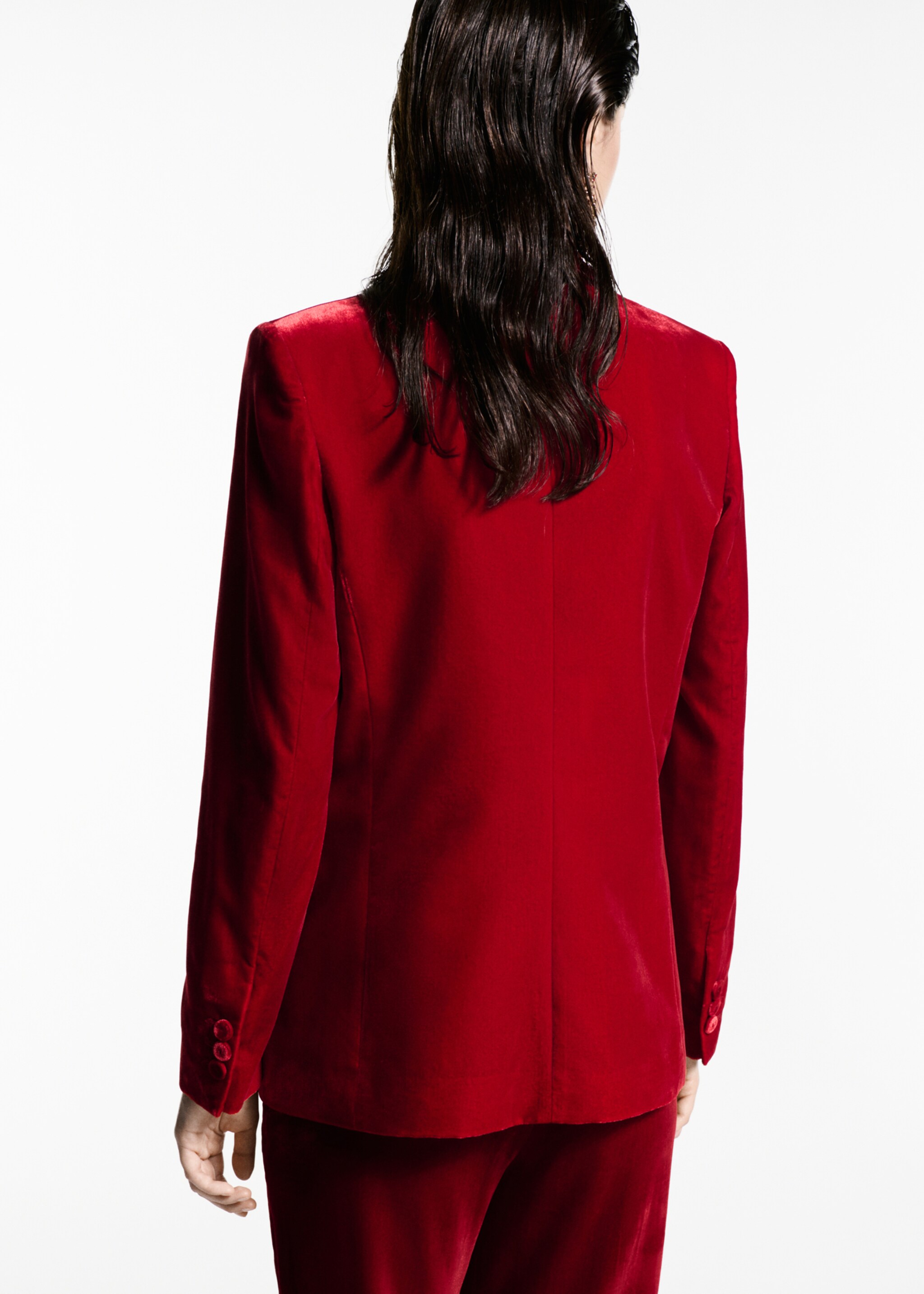 Velvet suit jacket - Reverse of the article, Strawberry. Ref: 77089236-00.