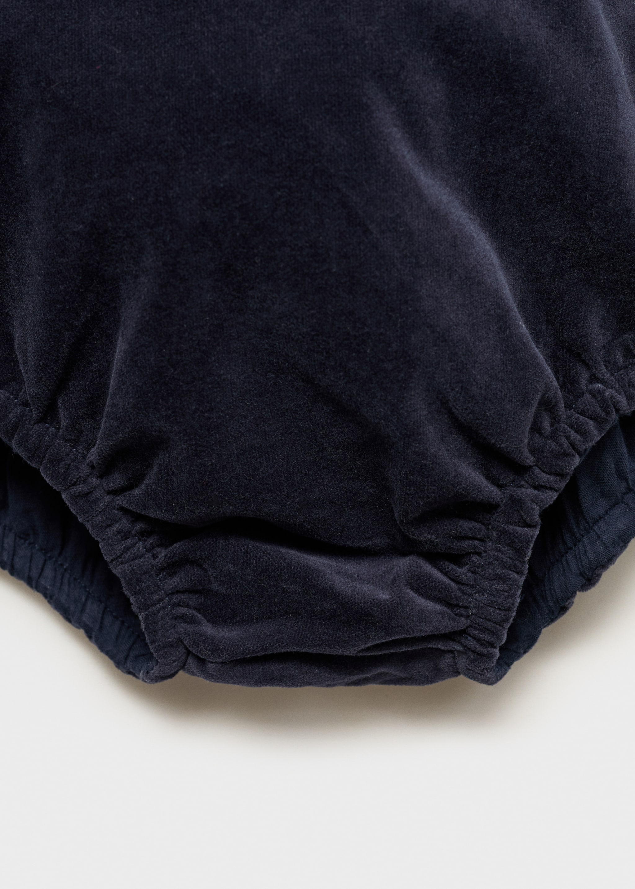 Velvet romper - Details of the article 0, Dark Navy. Ref: 77089242-00.