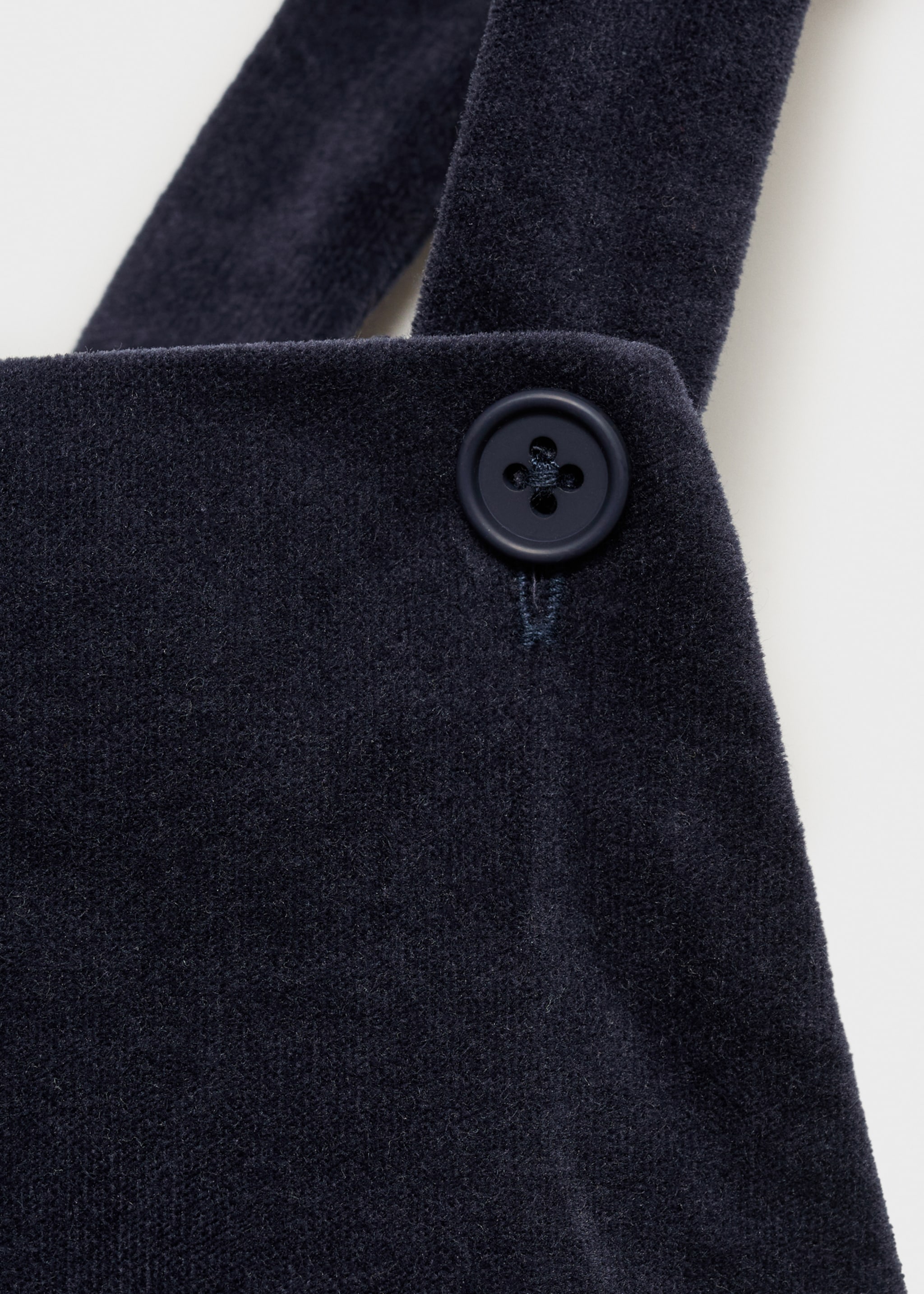 Velvet romper - Details of the article 8, Dark Navy. Ref: 77089242-00.