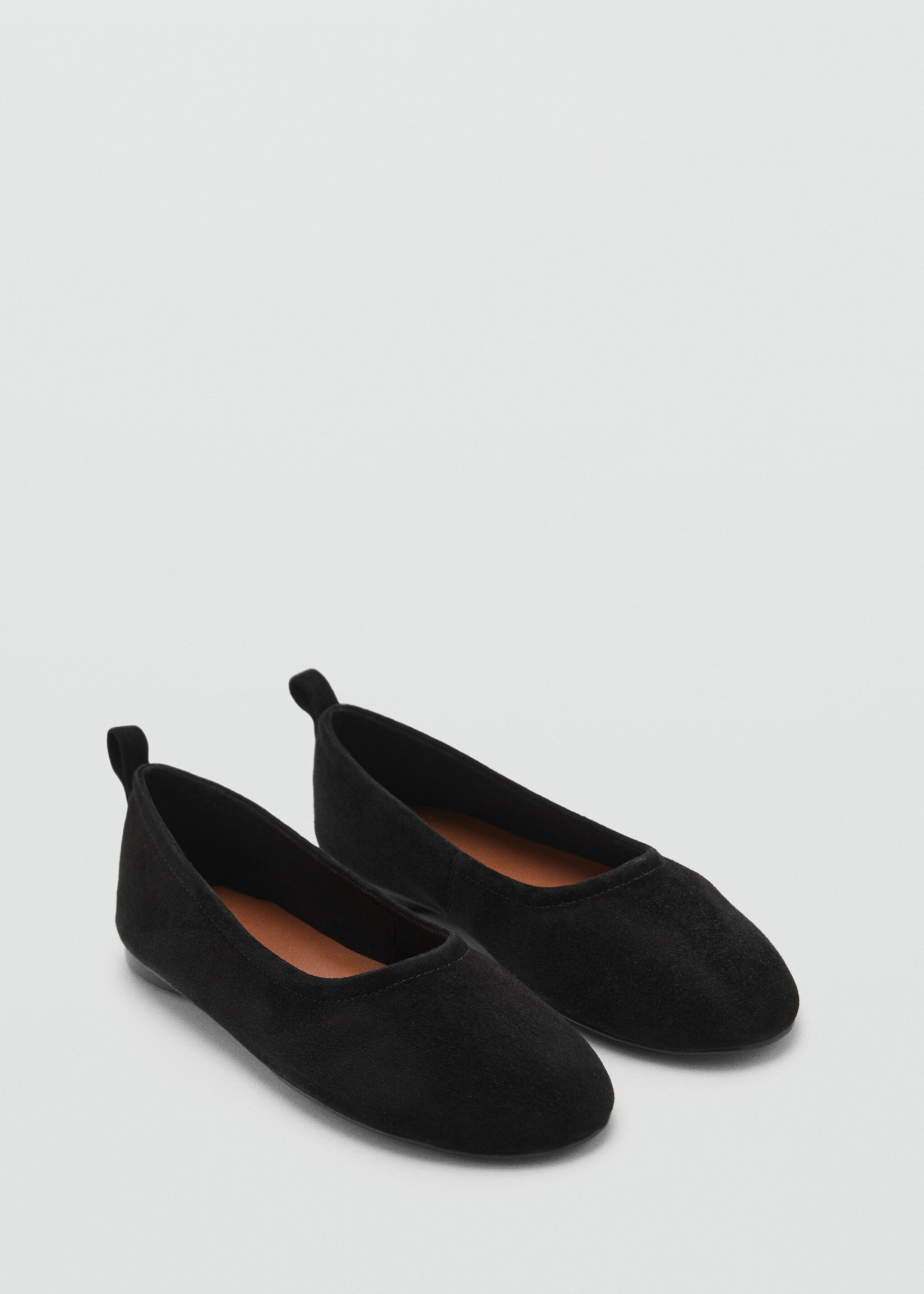Basic leather ballerina shoes - Medium plane, Black. Ref: 77089243-00.