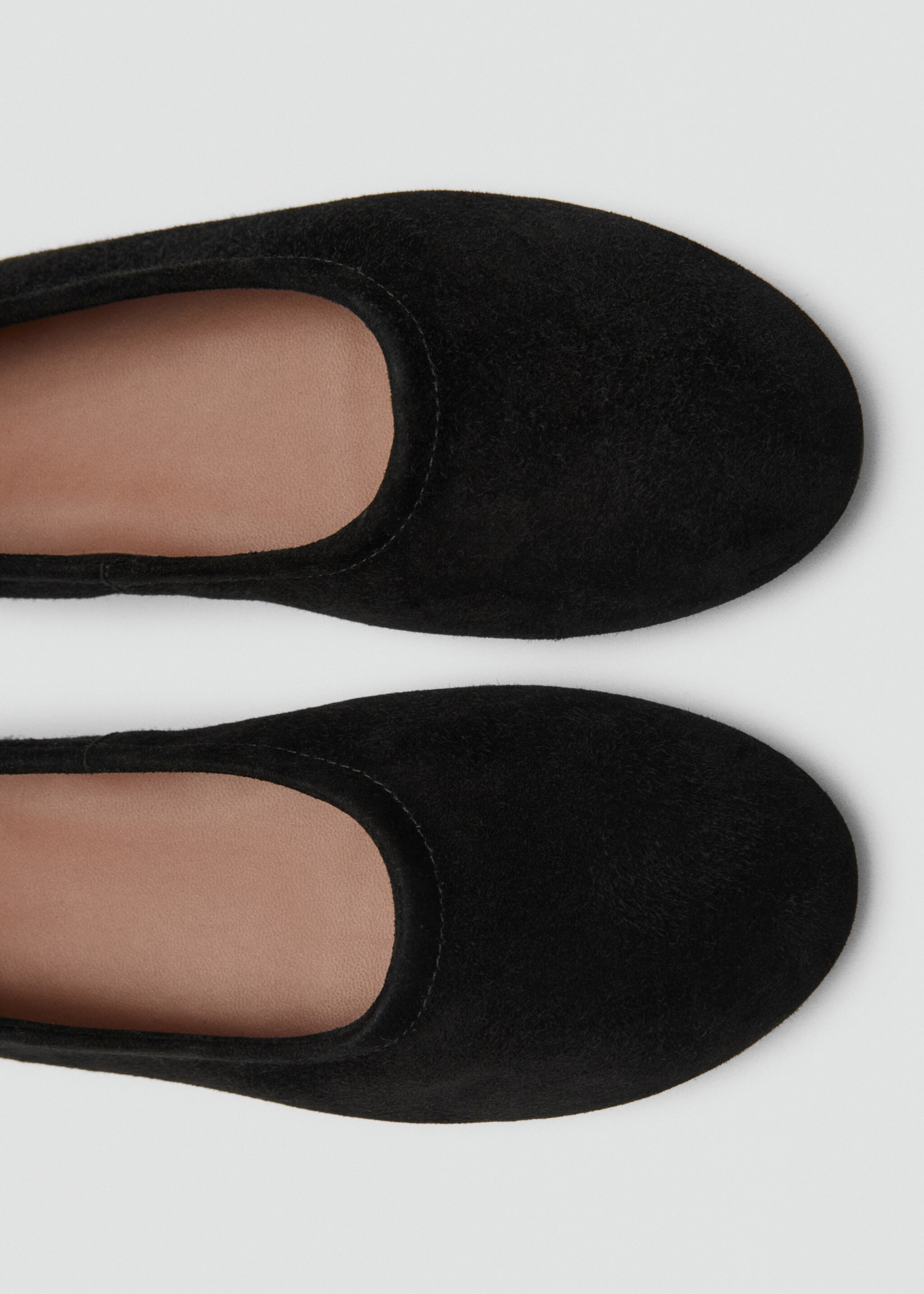 Basic leather ballerina shoes - Details of the article 2, Black. Ref: 77089243-00.