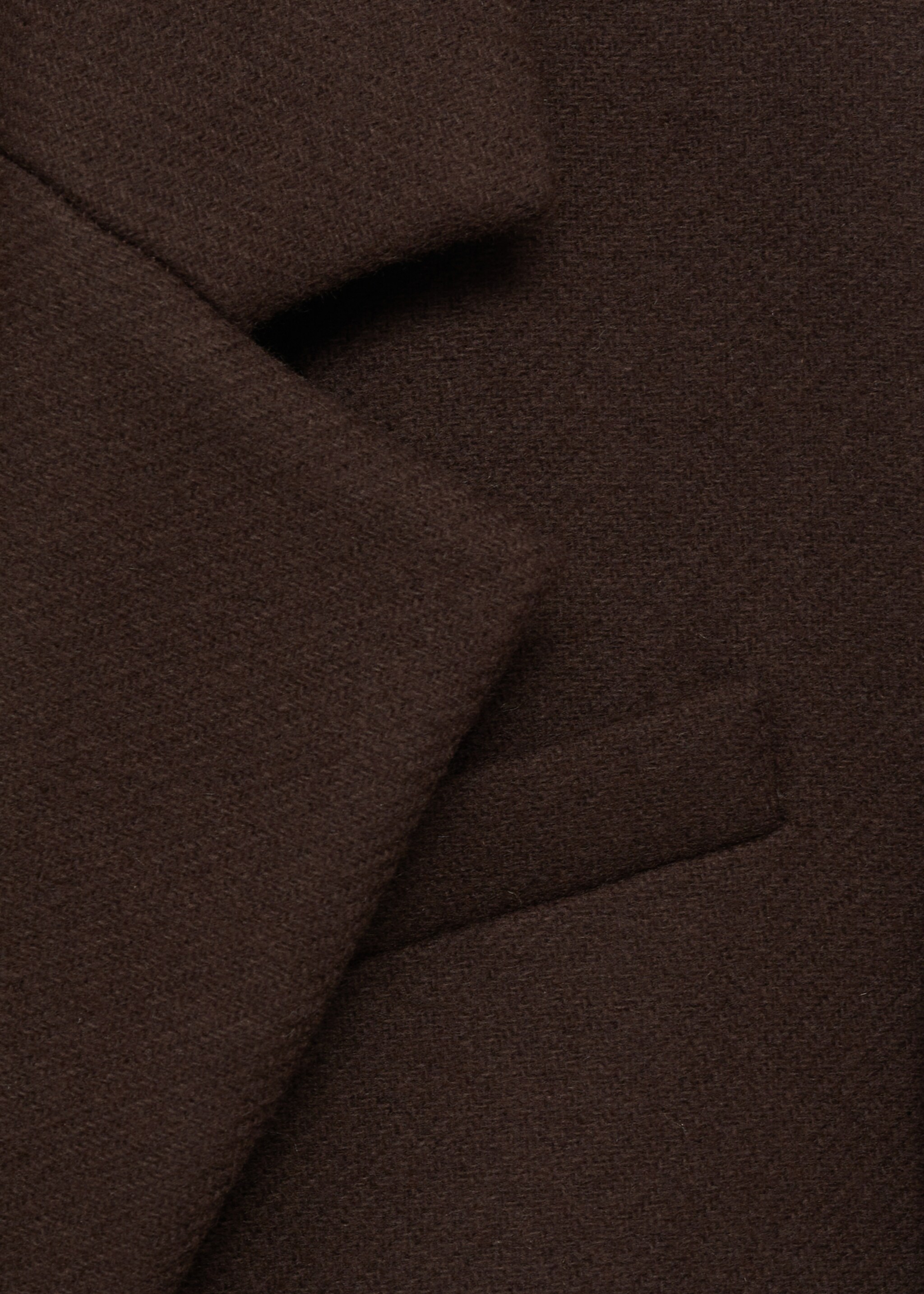 Long structured wool coat - Details of the article 0, Brown. Ref: 77089244-00.