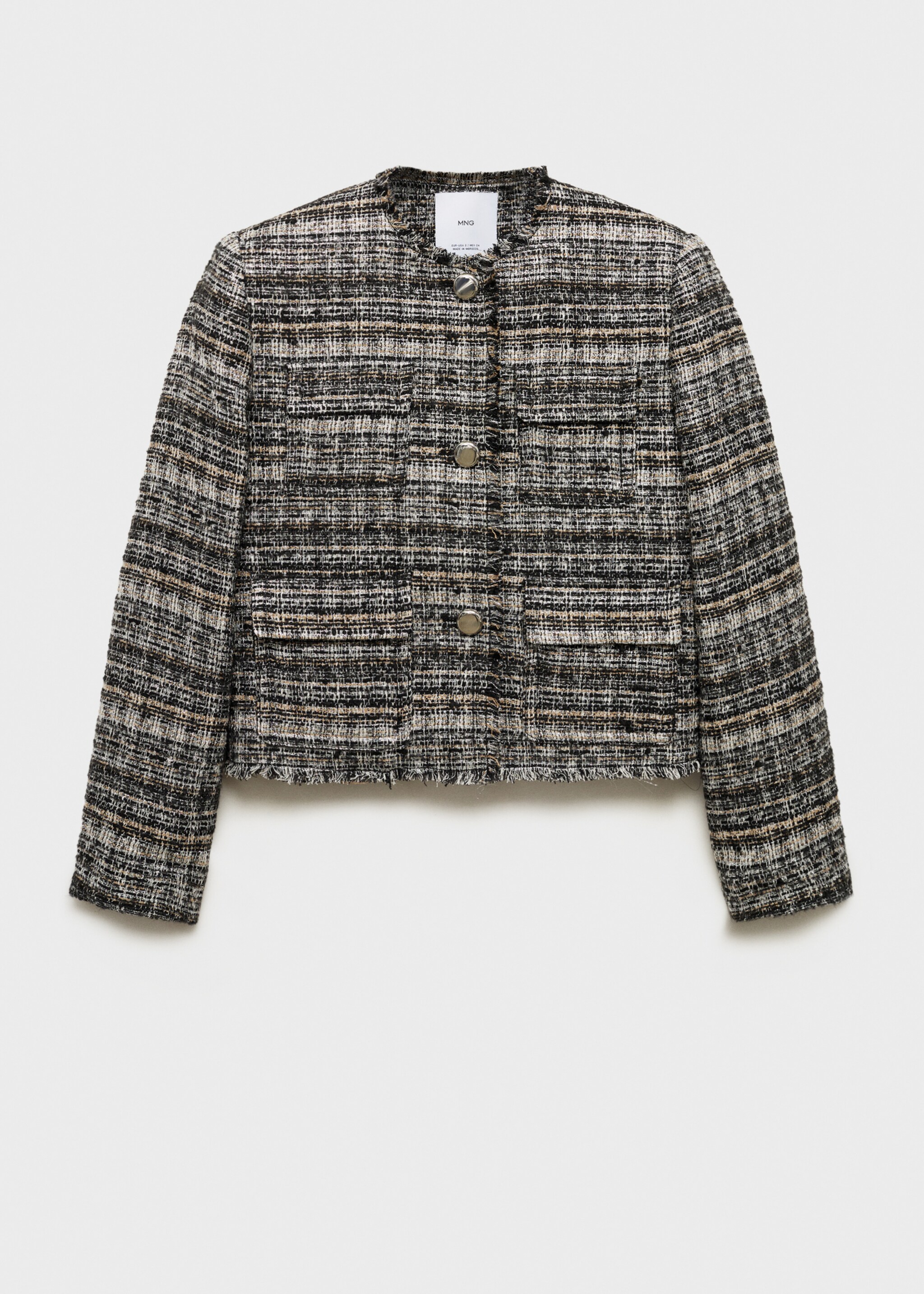 Tweed jacket with metal buttons - Article without model, Black. Ref: 77089245-00.