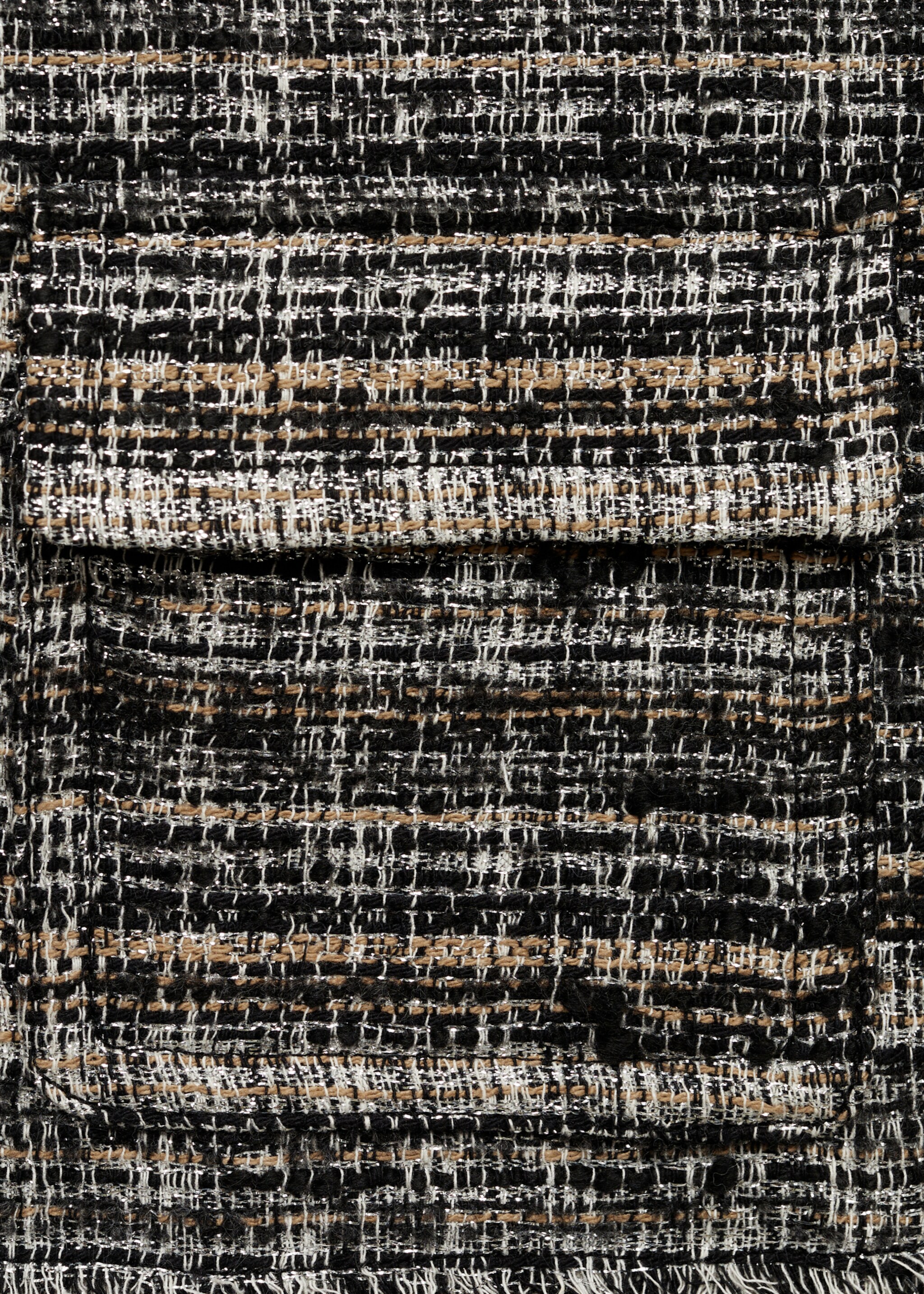 Tweed jacket with metal buttons - Details of the article 0, Black. Ref: 77089245-00.