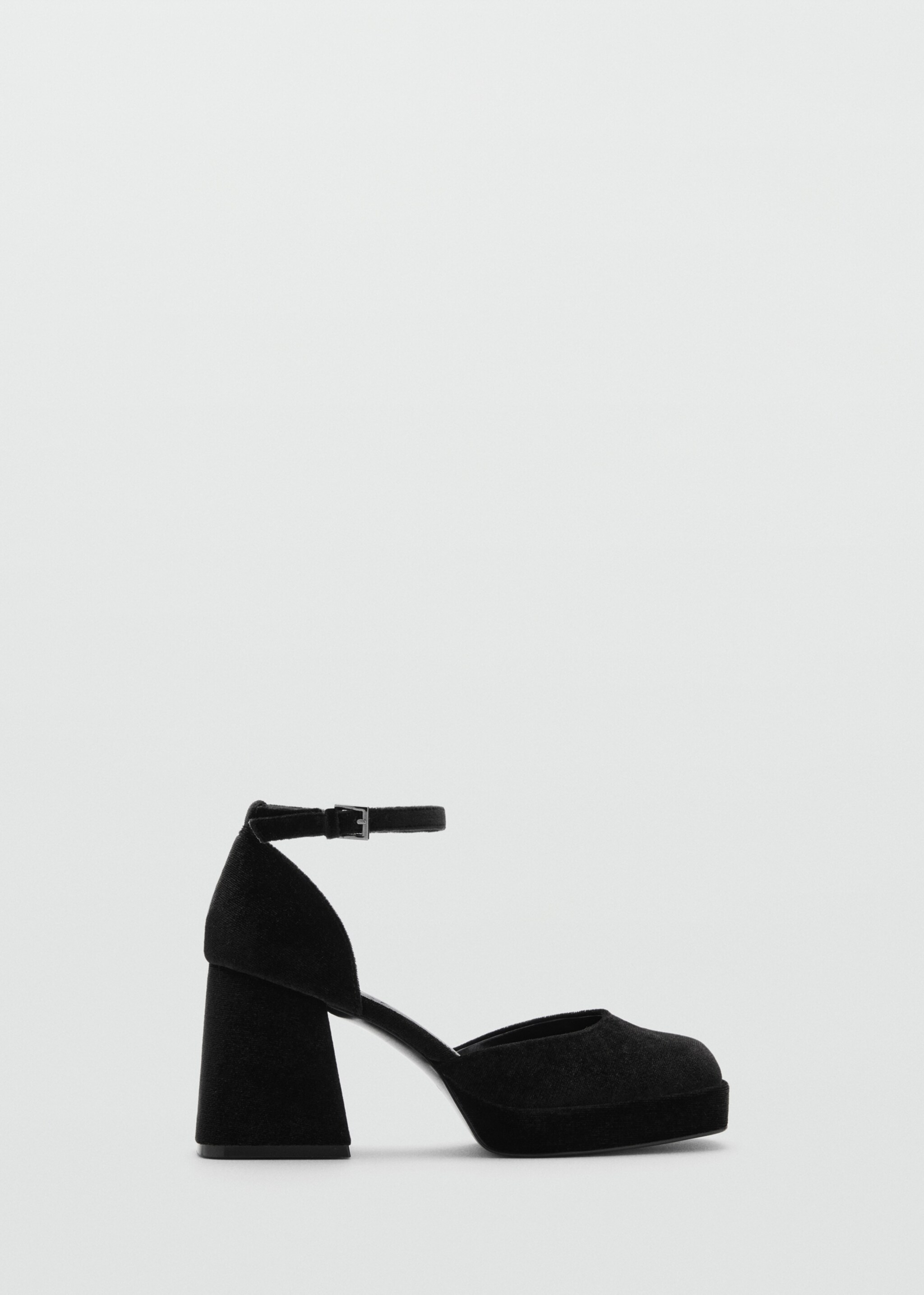 Zapato tacón terciopelo - Artículo sin modelo, Negro. Ref: 77089408-00.