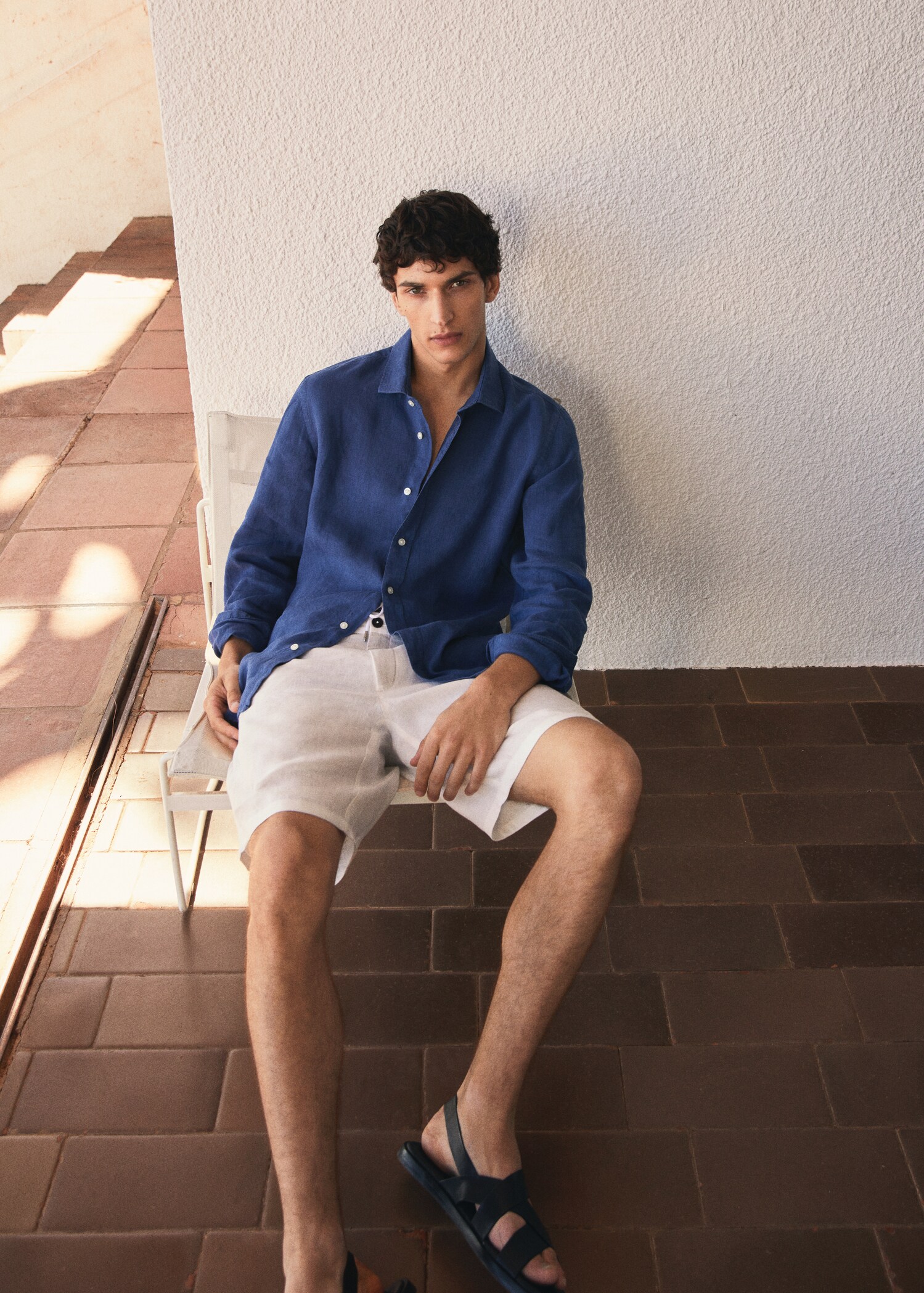 Slim-Fit-Bermudashorts aus 100 % Leinen - Detail des Artikels 3