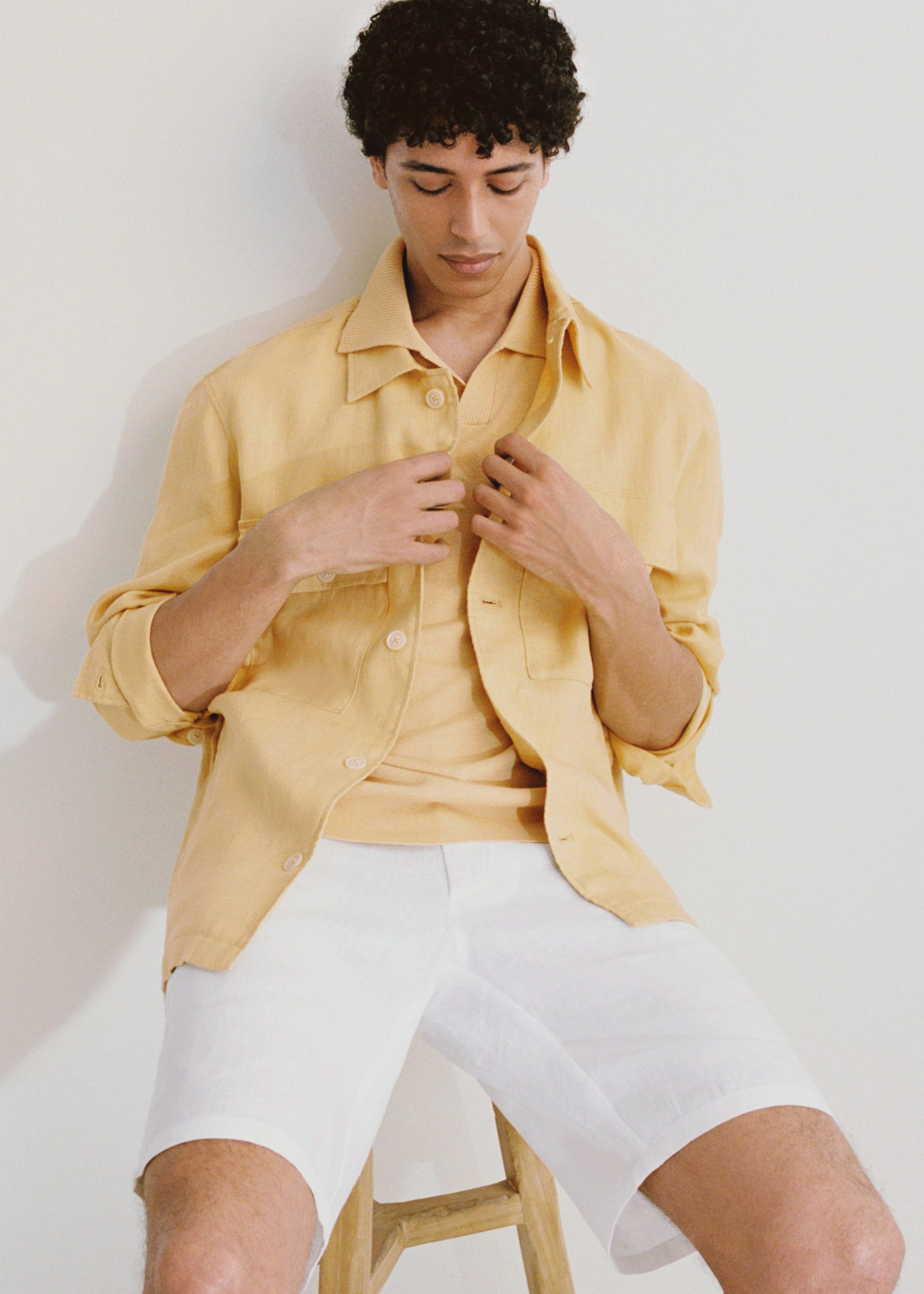 Slim-Fit-Bermudashorts aus 100 % Leinen - Detail des Artikels 5