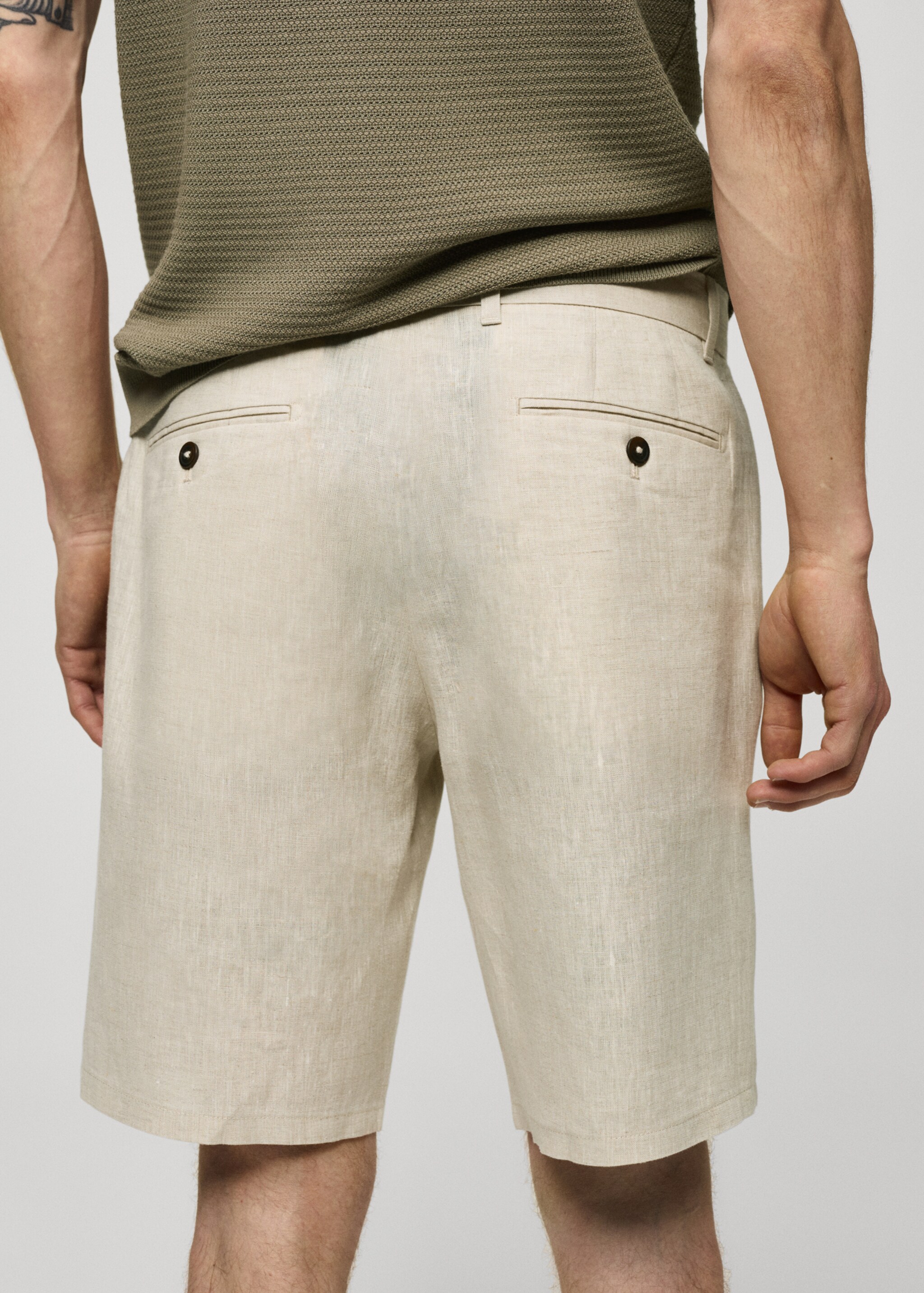 Slim-Fit-Bermudashorts aus 100 % Leinen - Detail des Artikels 6