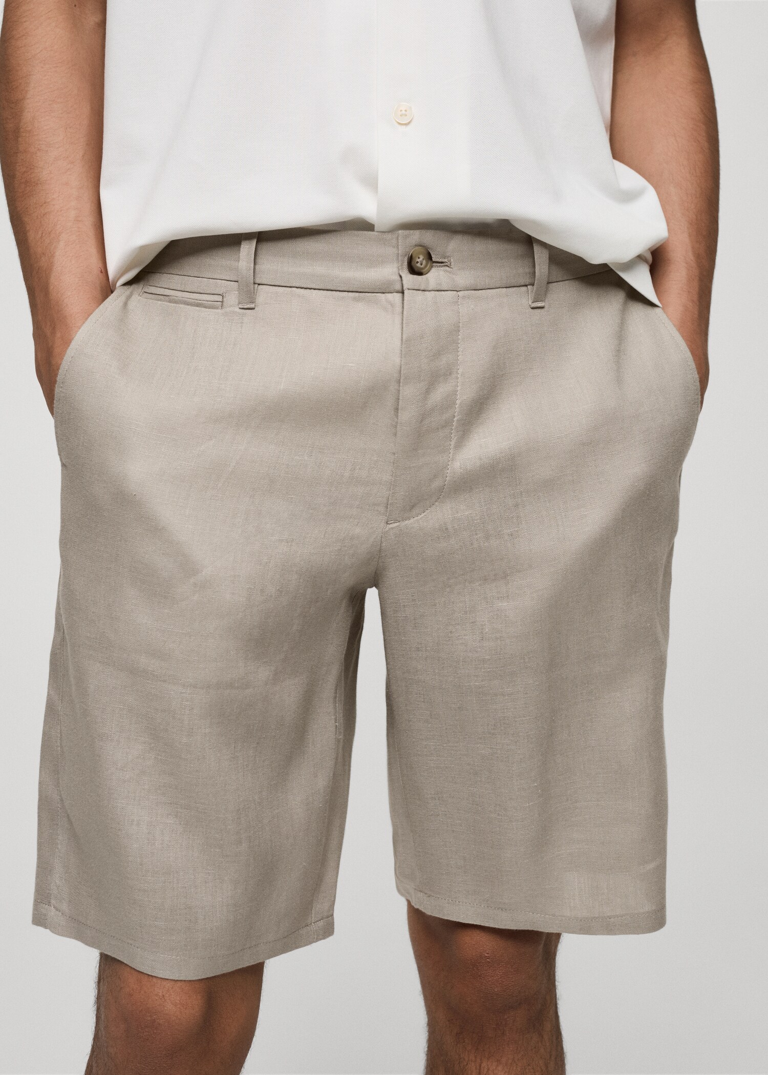 Bermuda slim-fit 100 % lin - Détail de l'article 1