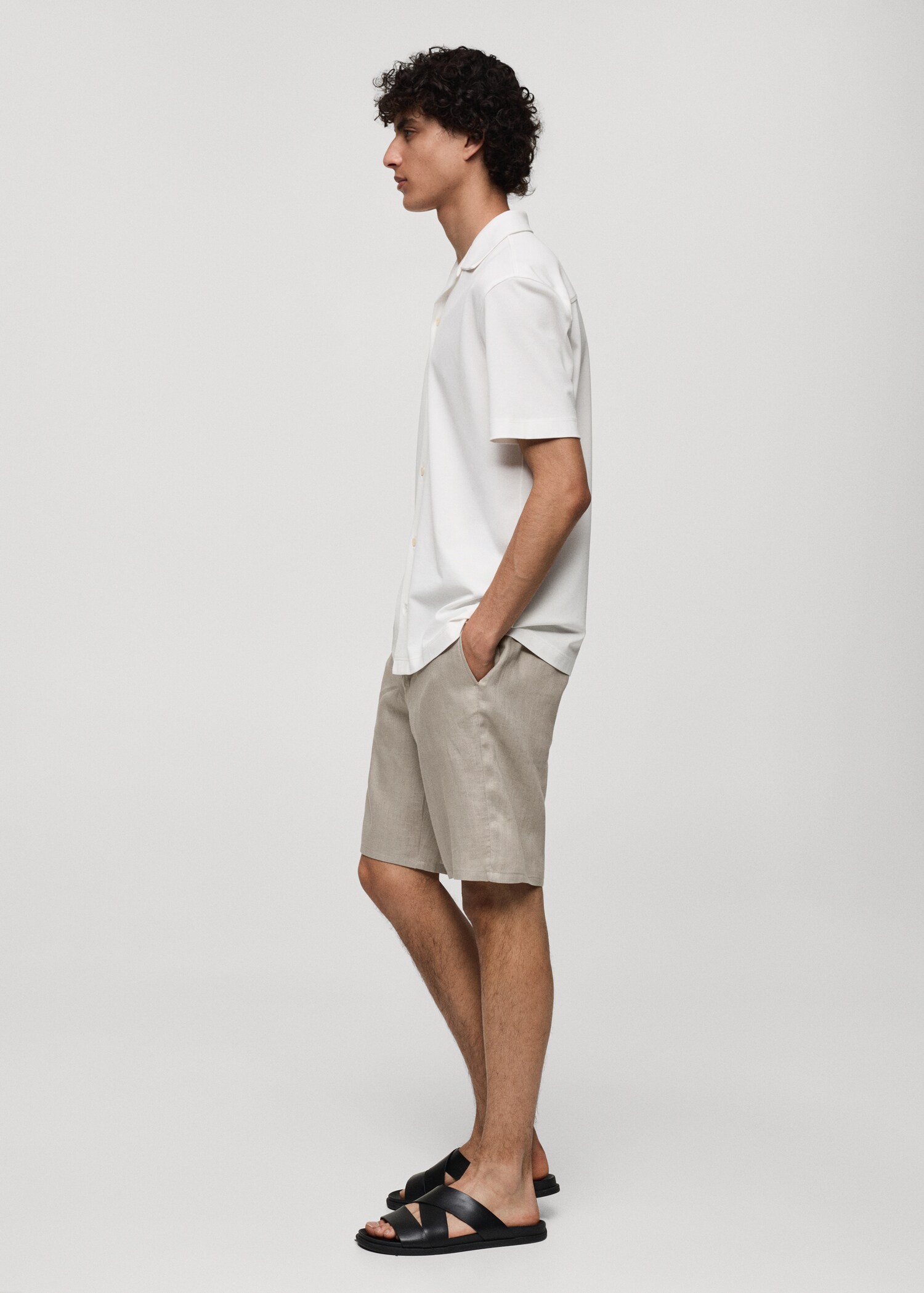 Bermuda slim-fit 100 % lin - Détail de l'article 2
