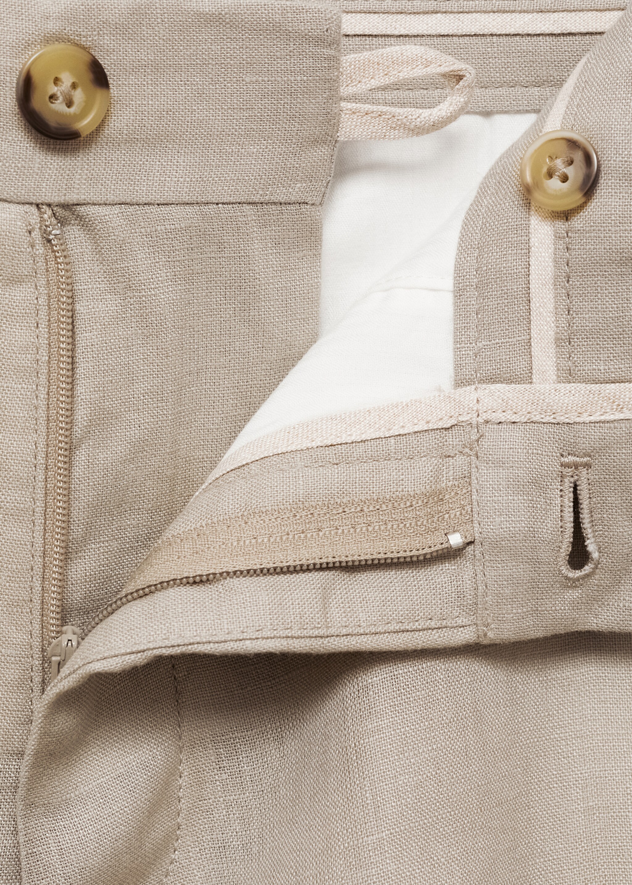 Slim-Fit-Bermudashorts aus 100 % Leinen - Detail des Artikels 8