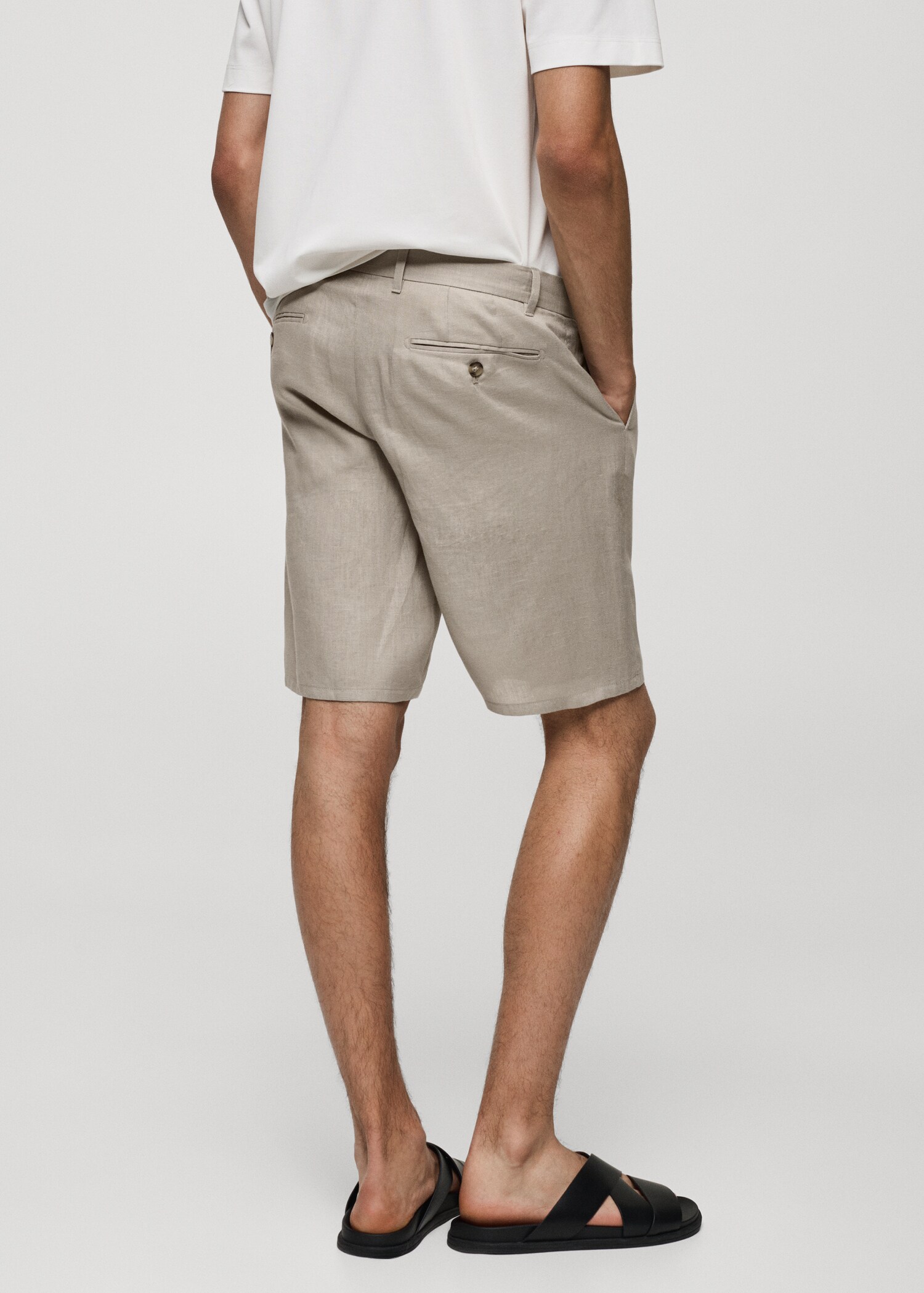 Bermuda slim-fit 100 % lin - Verso de l’article