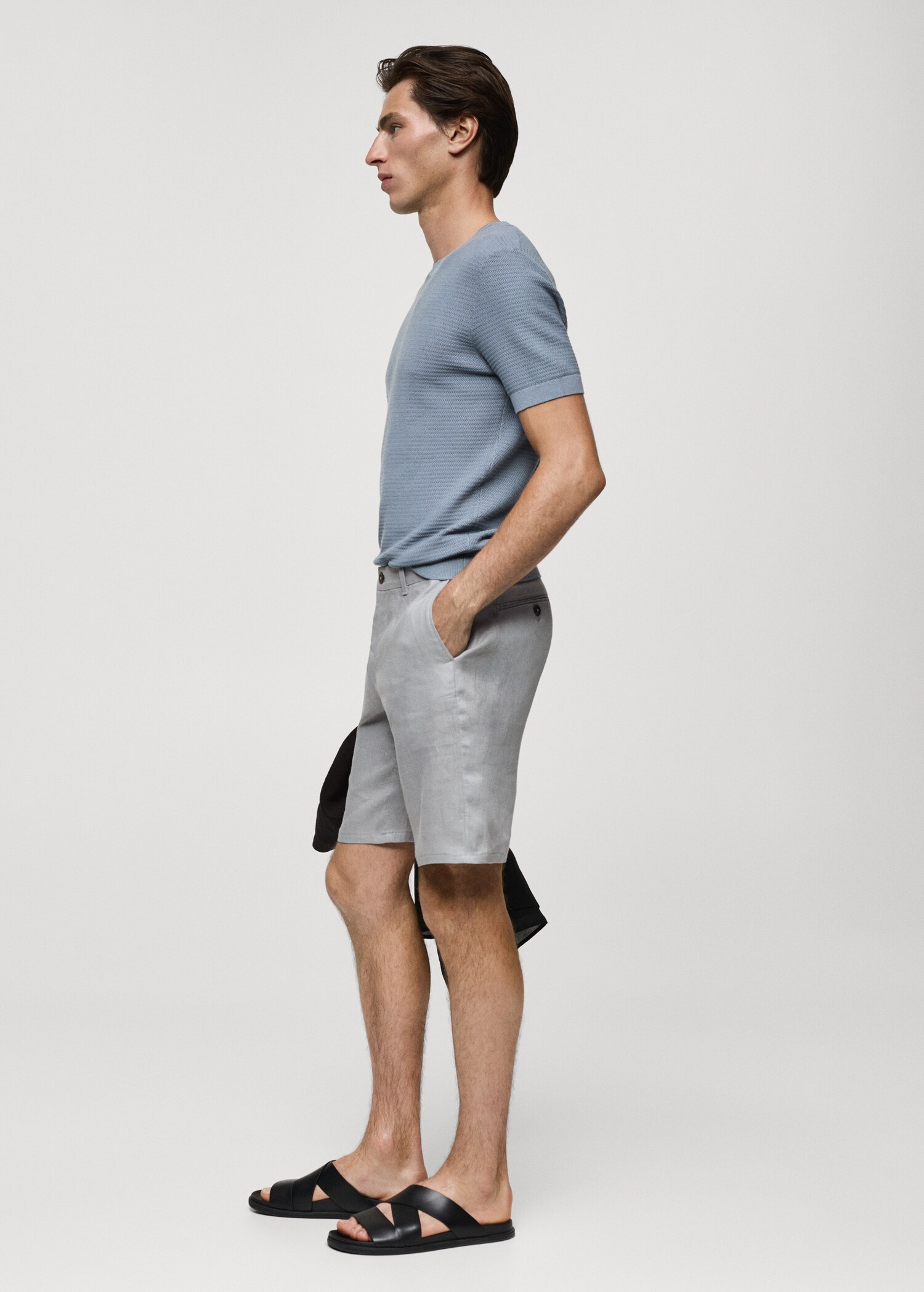 Bermuda slim-fit 100 % lin - Détail de l'article 2