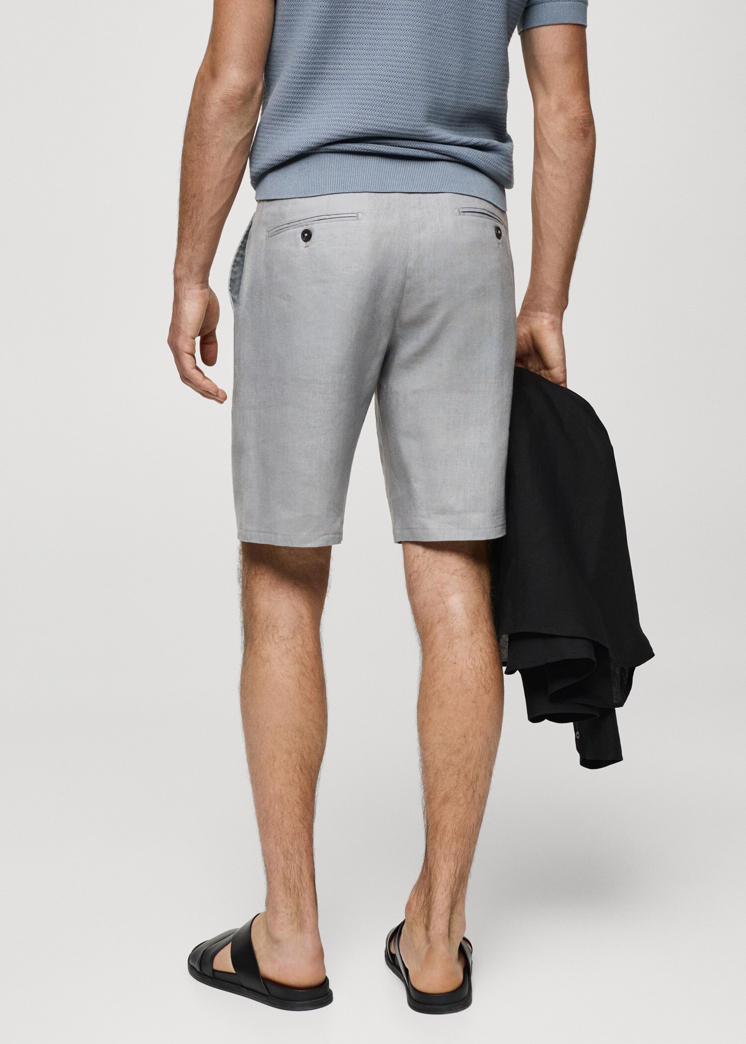 Bermuda slim-fit 100 % lin - Verso de l’article