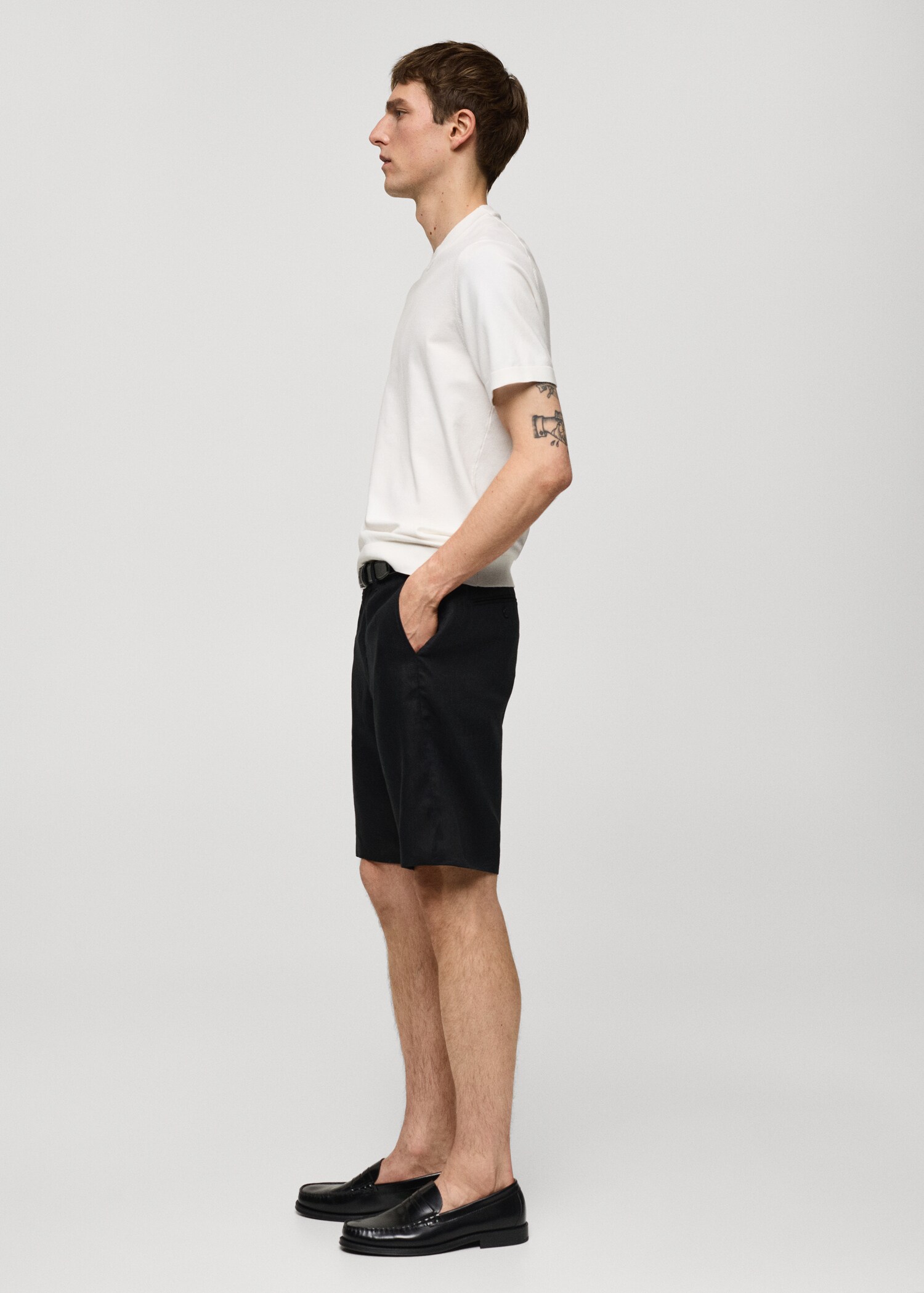 Slim-Fit-Bermudashorts aus 100 % Leinen - Detail des Artikels 2