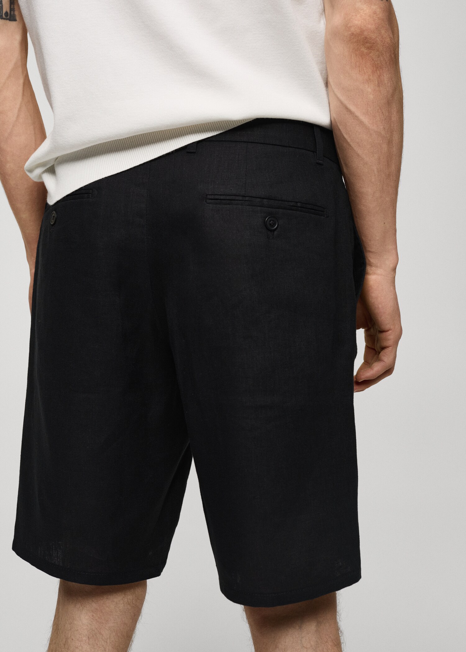 Slim-Fit-Bermudashorts aus 100 % Leinen - Detail des Artikels 6