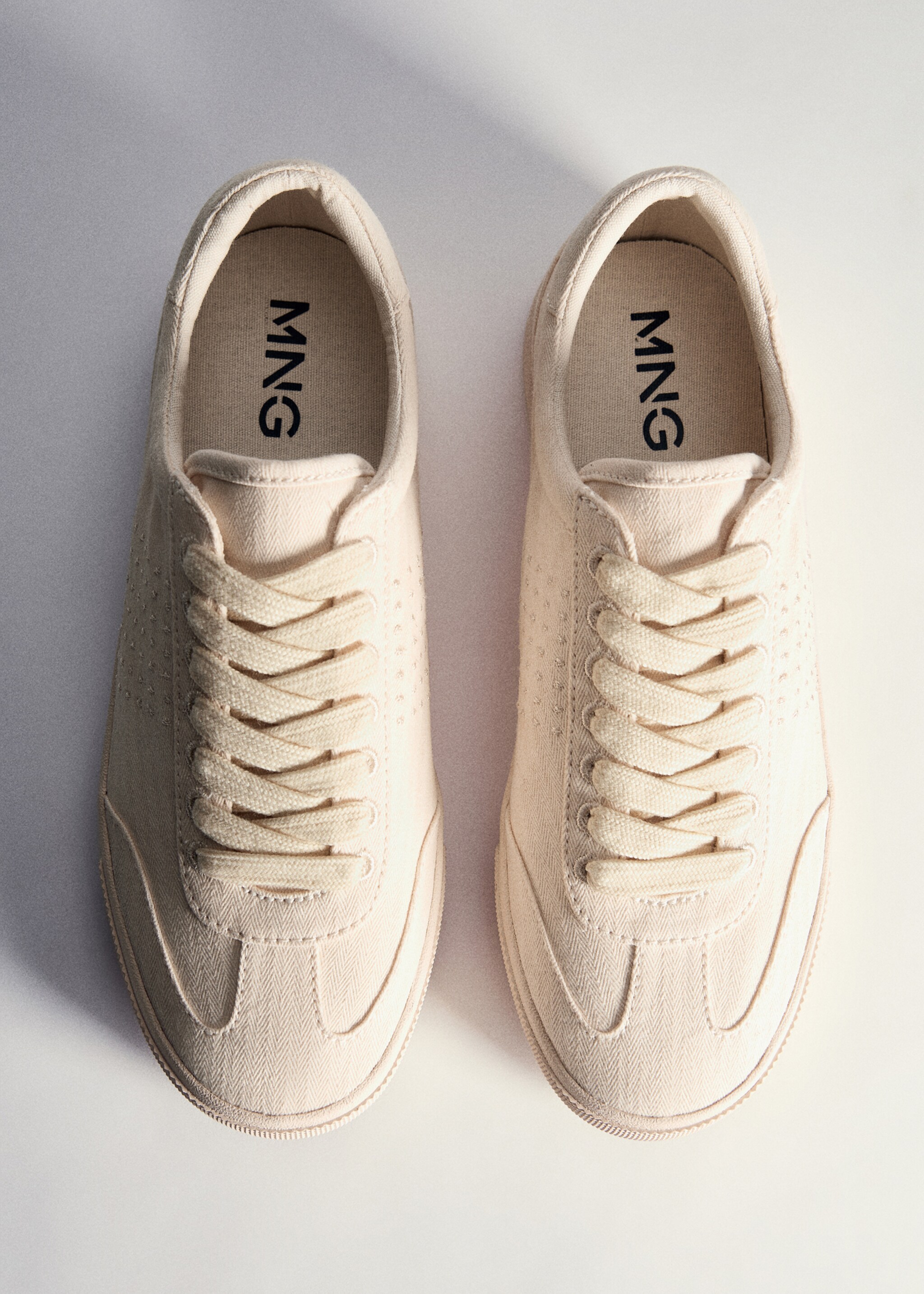 Geschnürte Sneakers - Detail des Artikels 5, Beige. Ref: 77090332-00.