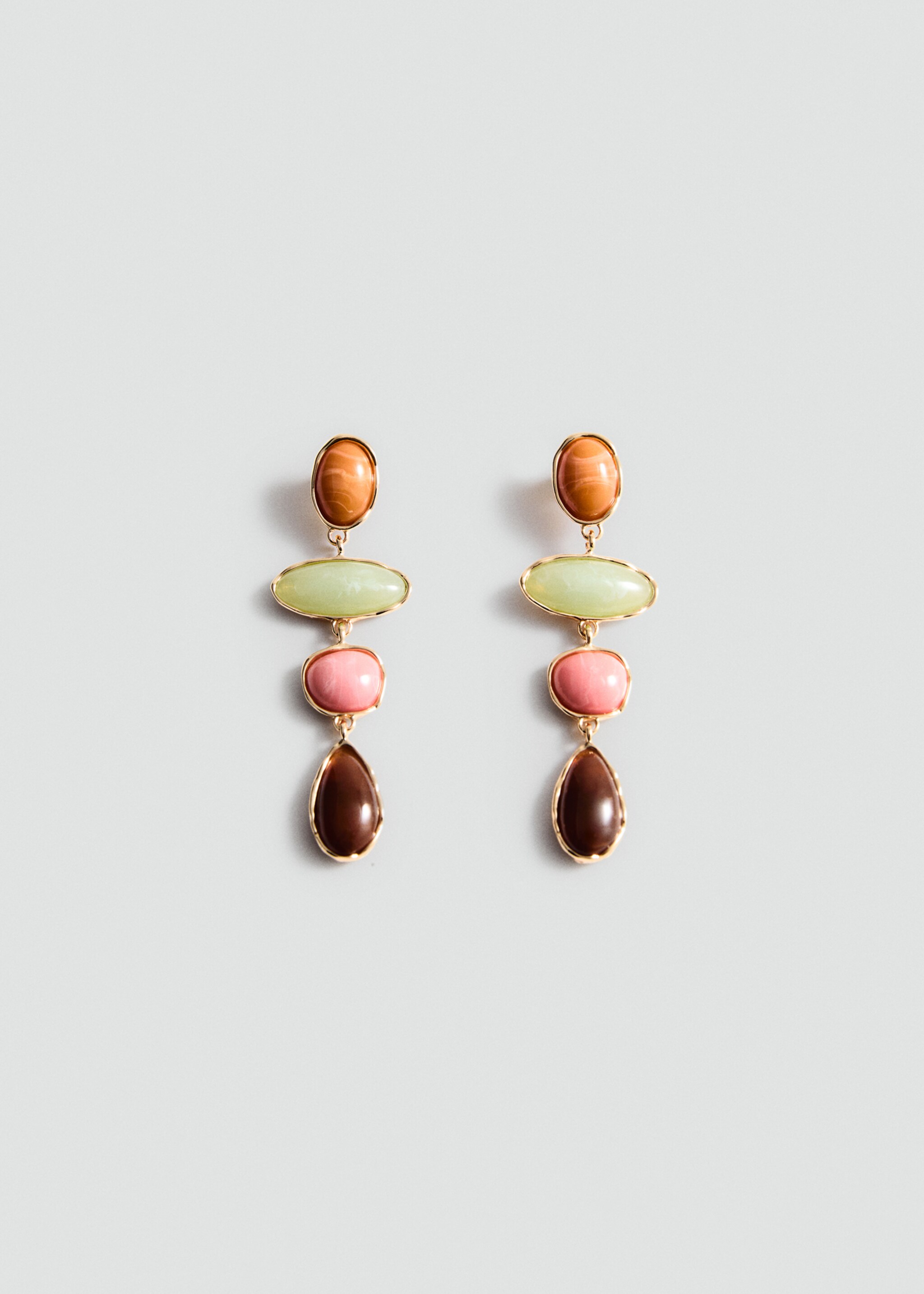 Stone hanging earrings - Article without model, Gold. Ref: 77090333-00.
