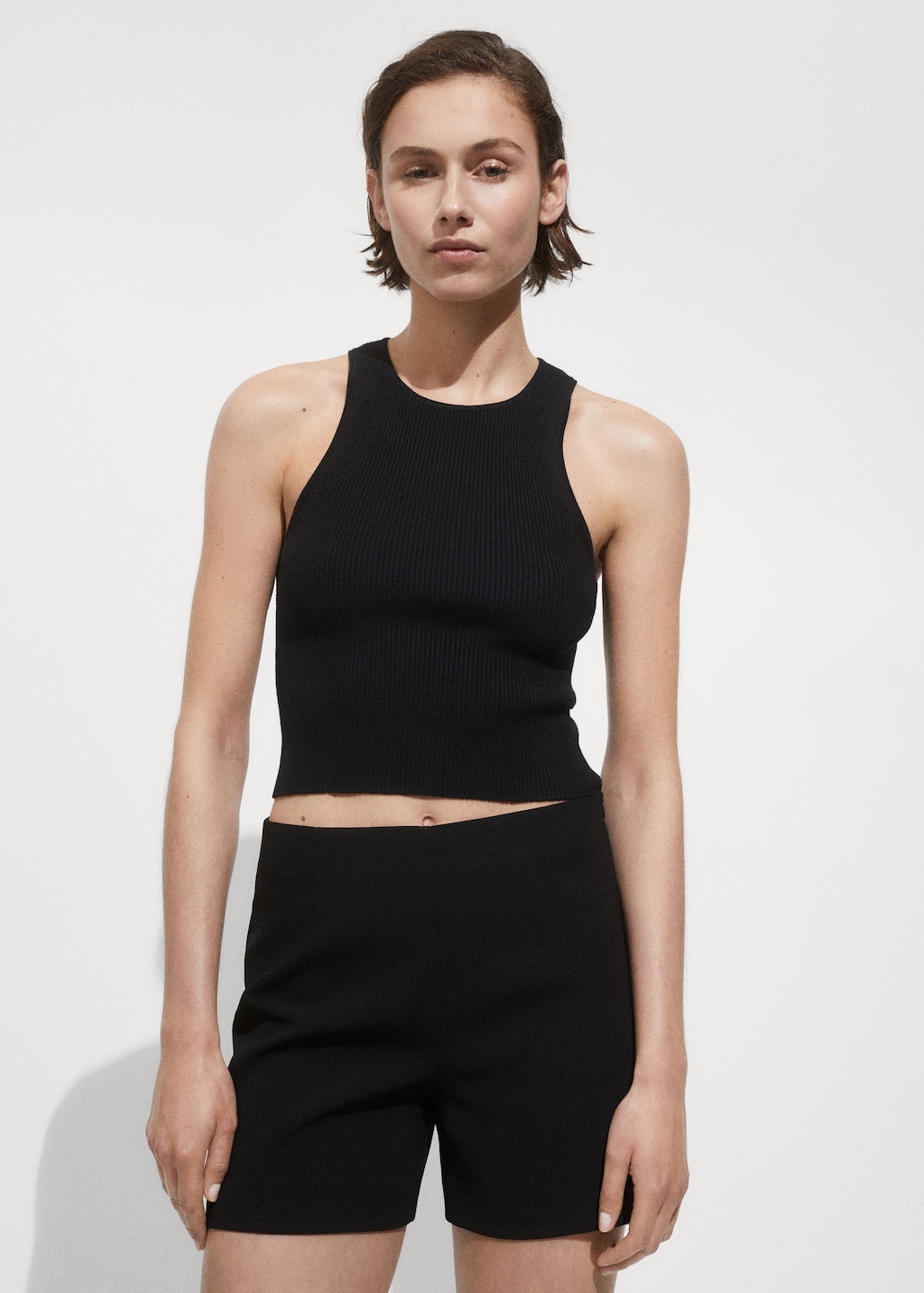 Ribbed knit top - Women | MANGO OUTLET USA