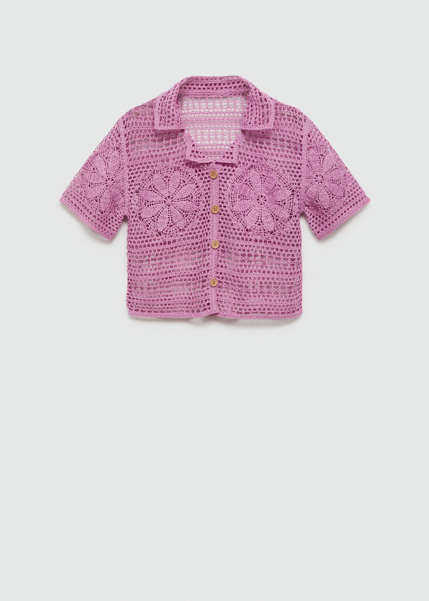 Crochet shirt with flowers - Article without model