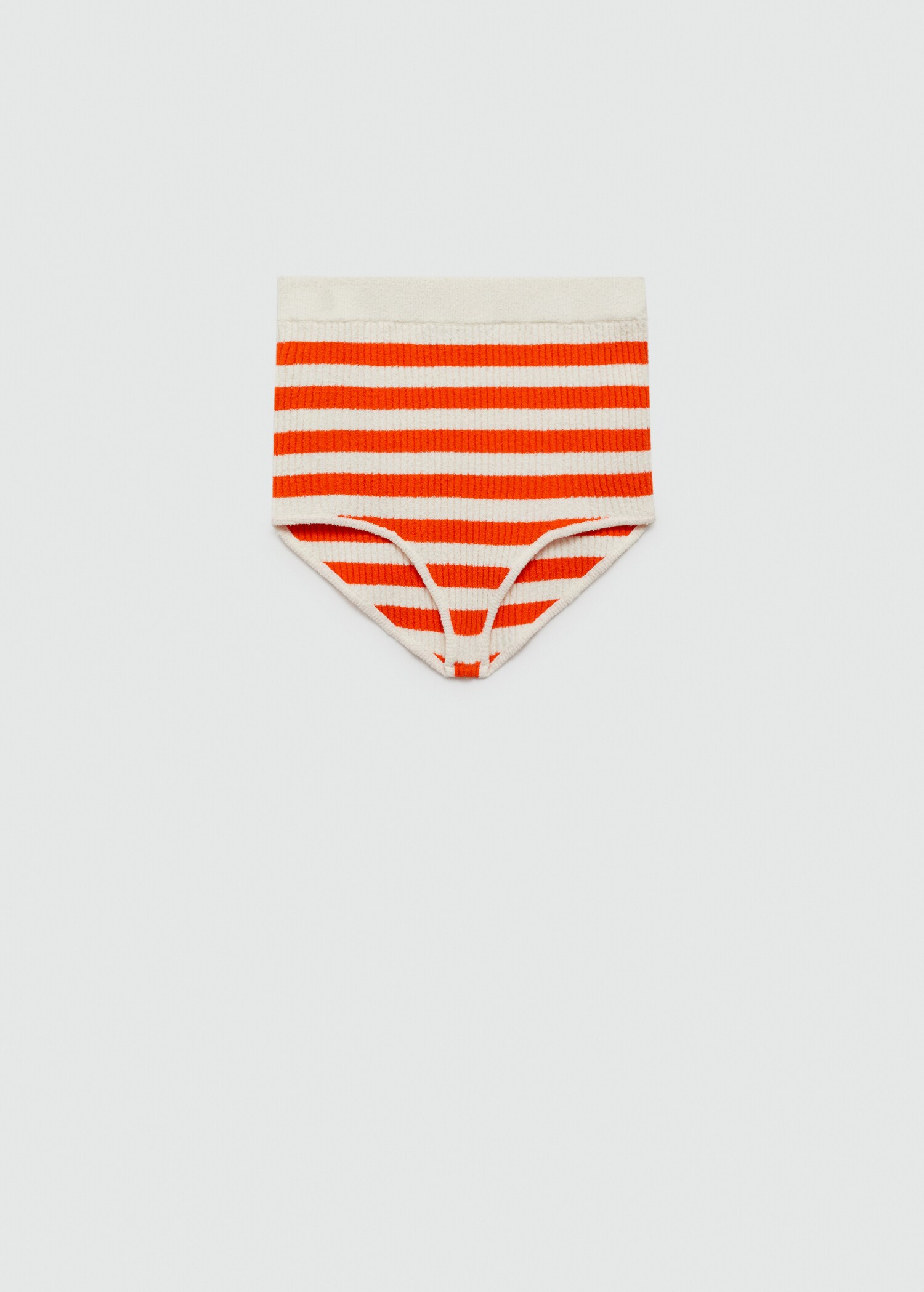 Ribbed knitted shorts with stripes - Article without model
