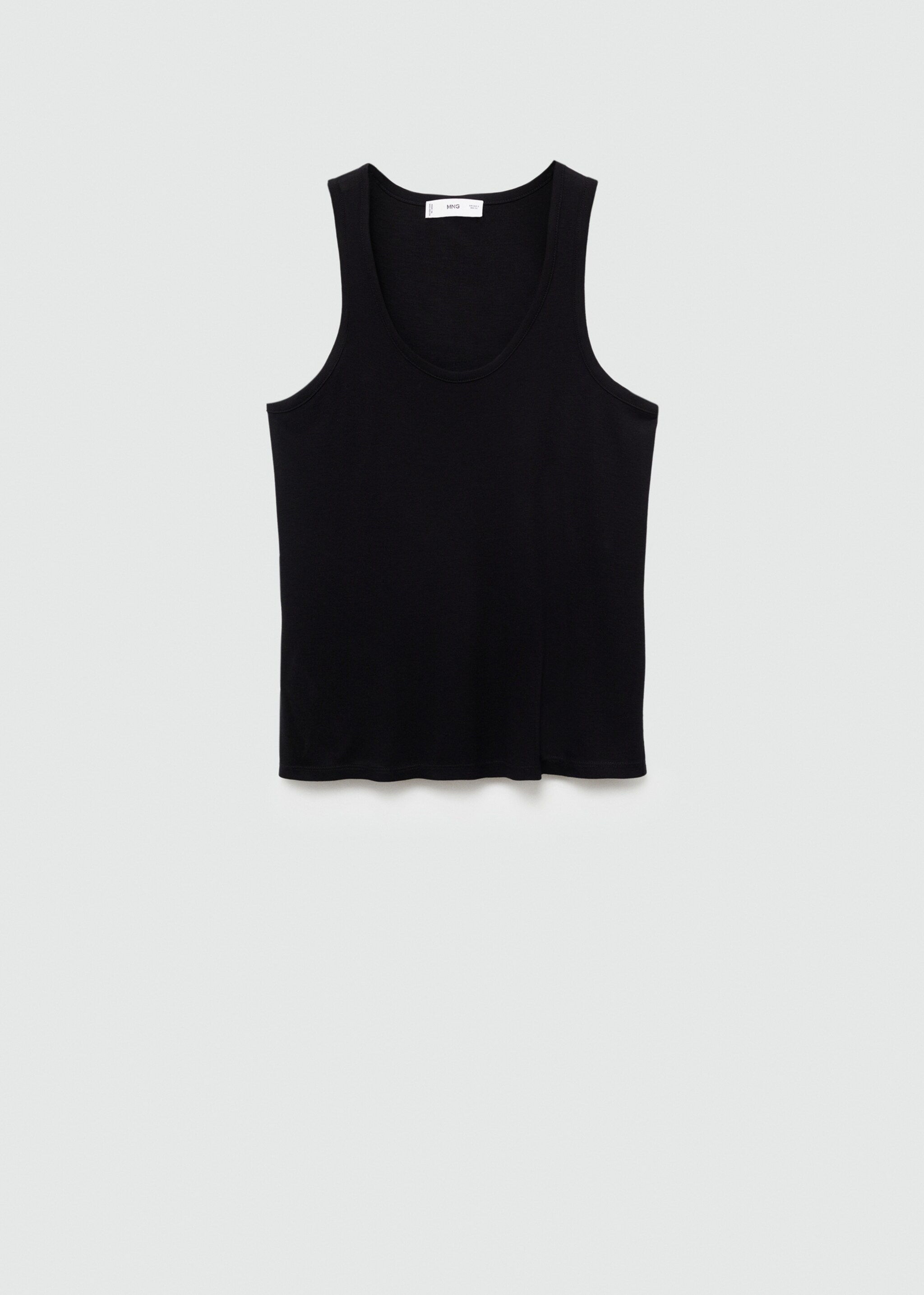 Knit strap top - Article without model, Black. Ref: 77090341-00.