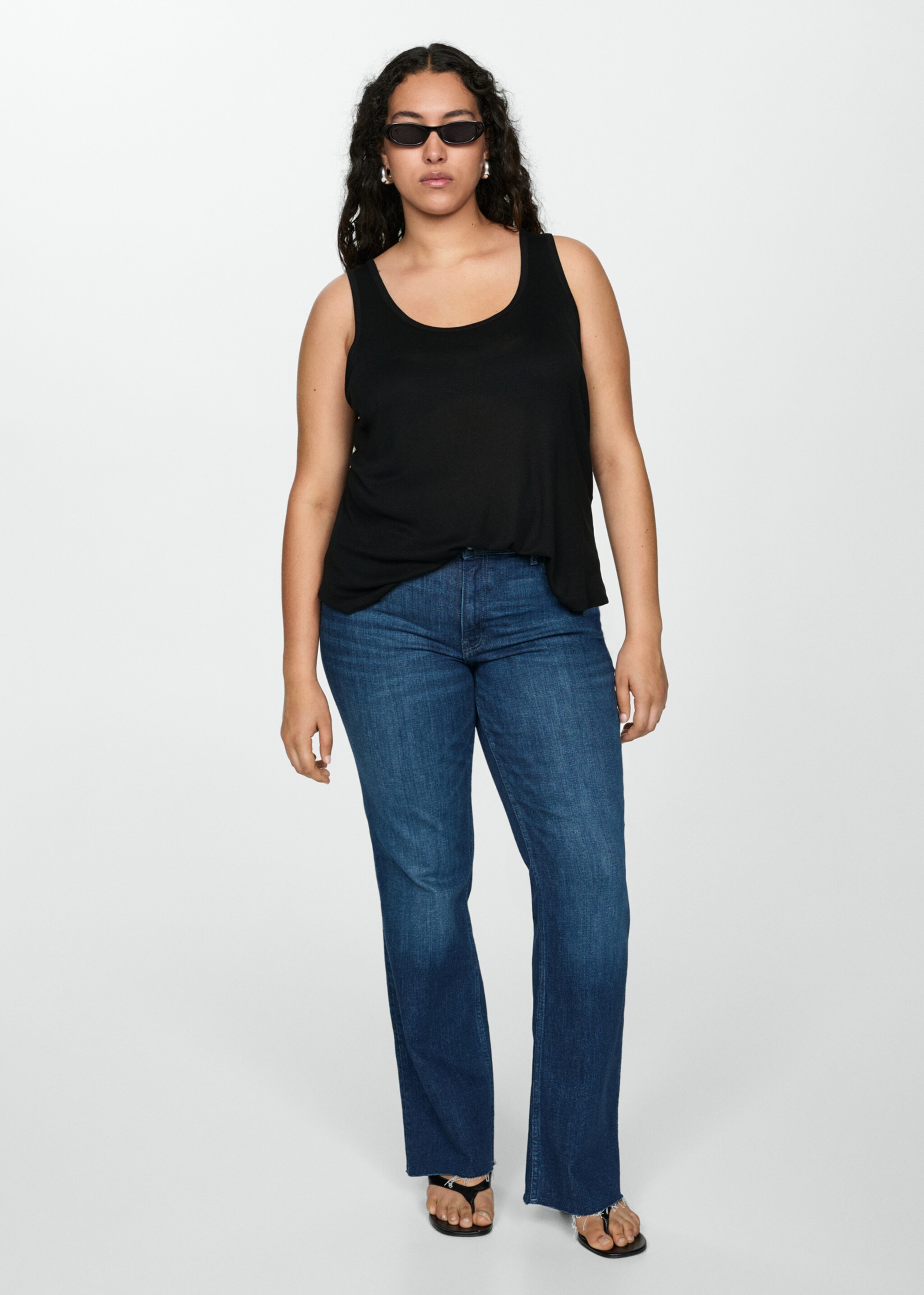 Knit strap top - Details of the article 3, Black. Ref: 77090341-00.