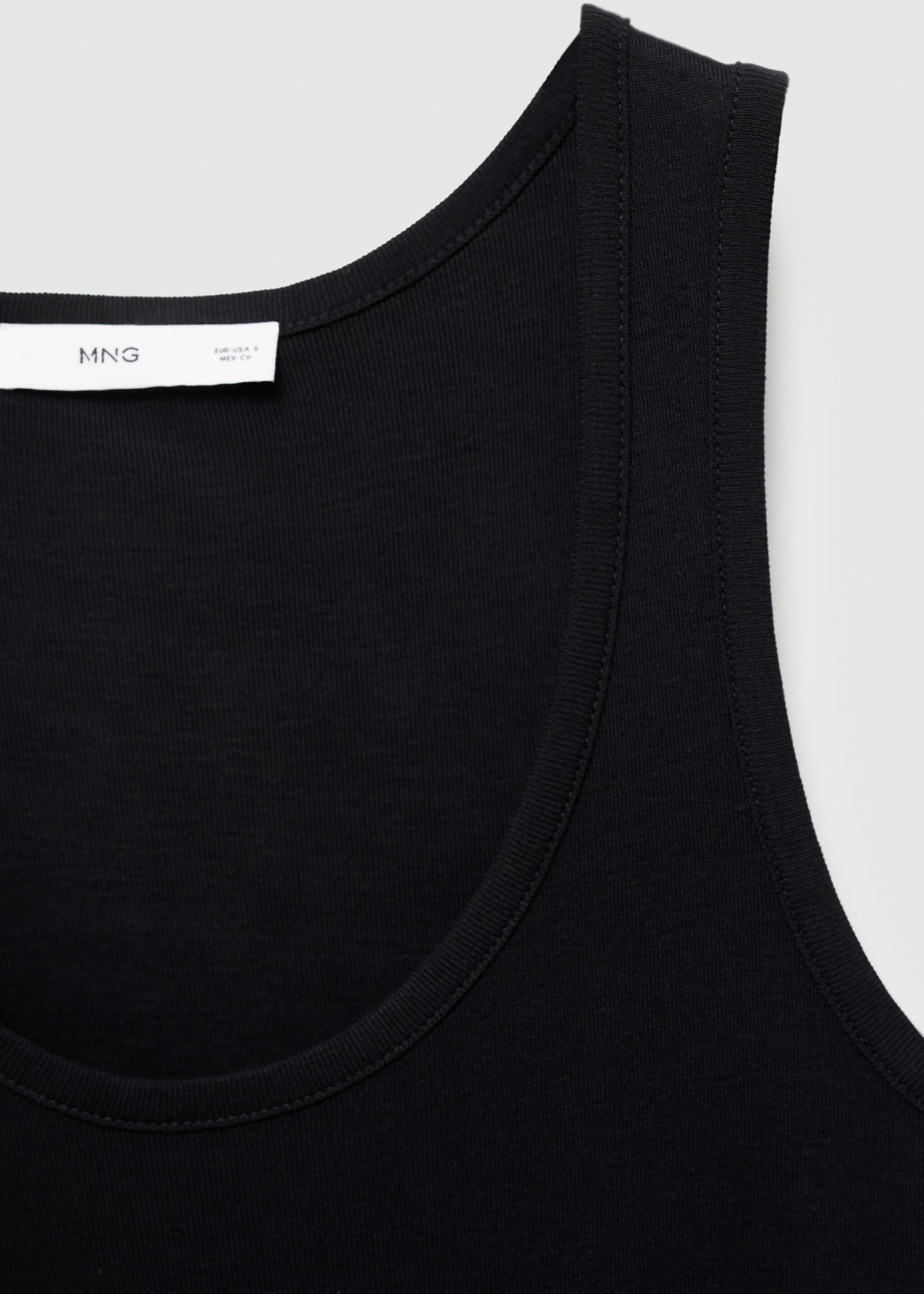 Knit strap top - Details of the article 8, Black. Ref: 77090341-00.