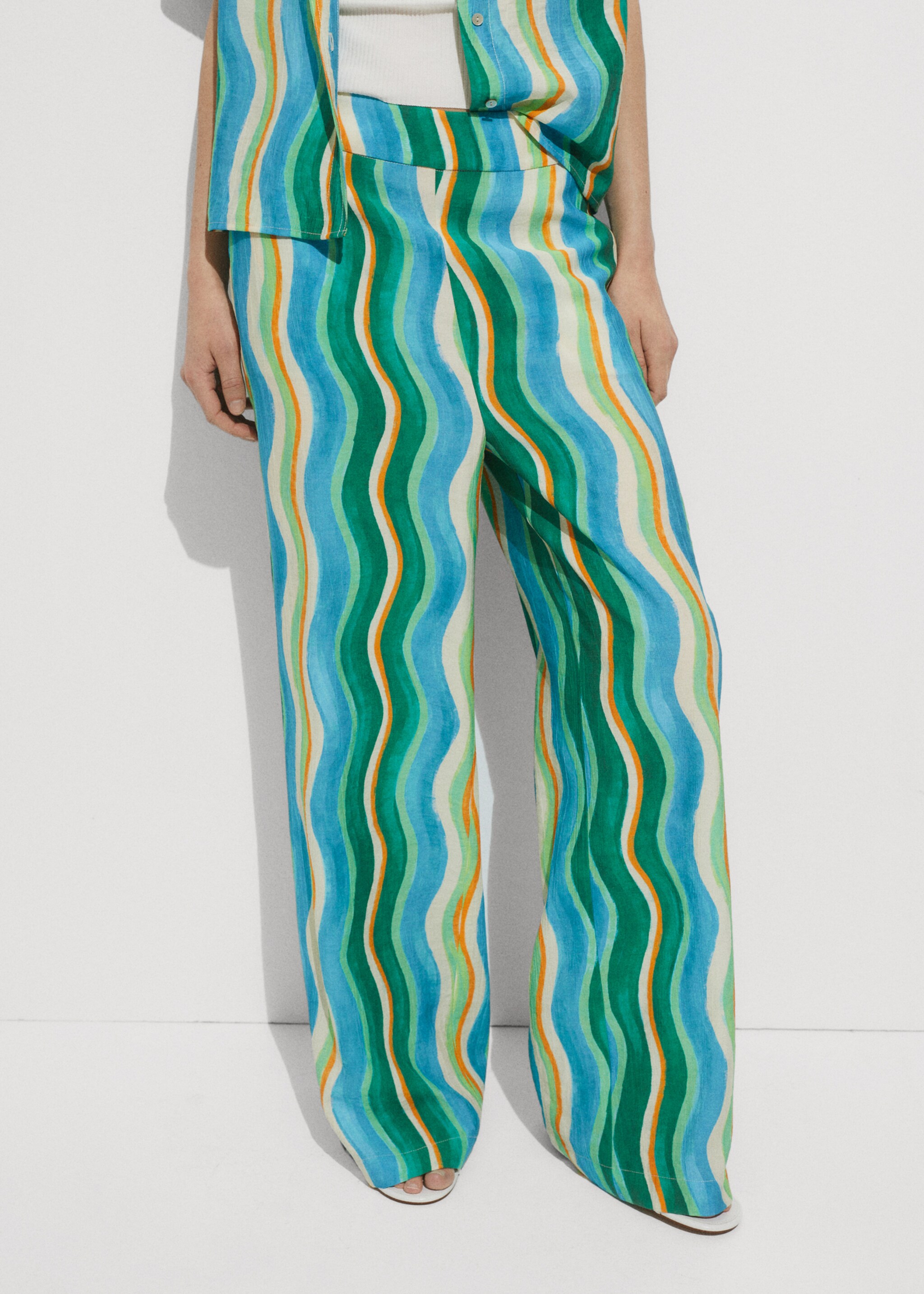 Wide leg printed trousers - Medium plane