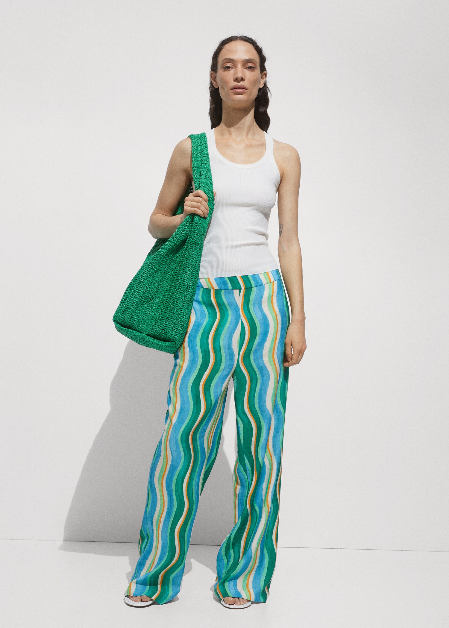 Gemusterte Wideleg-Hose - Detail des Artikels 2