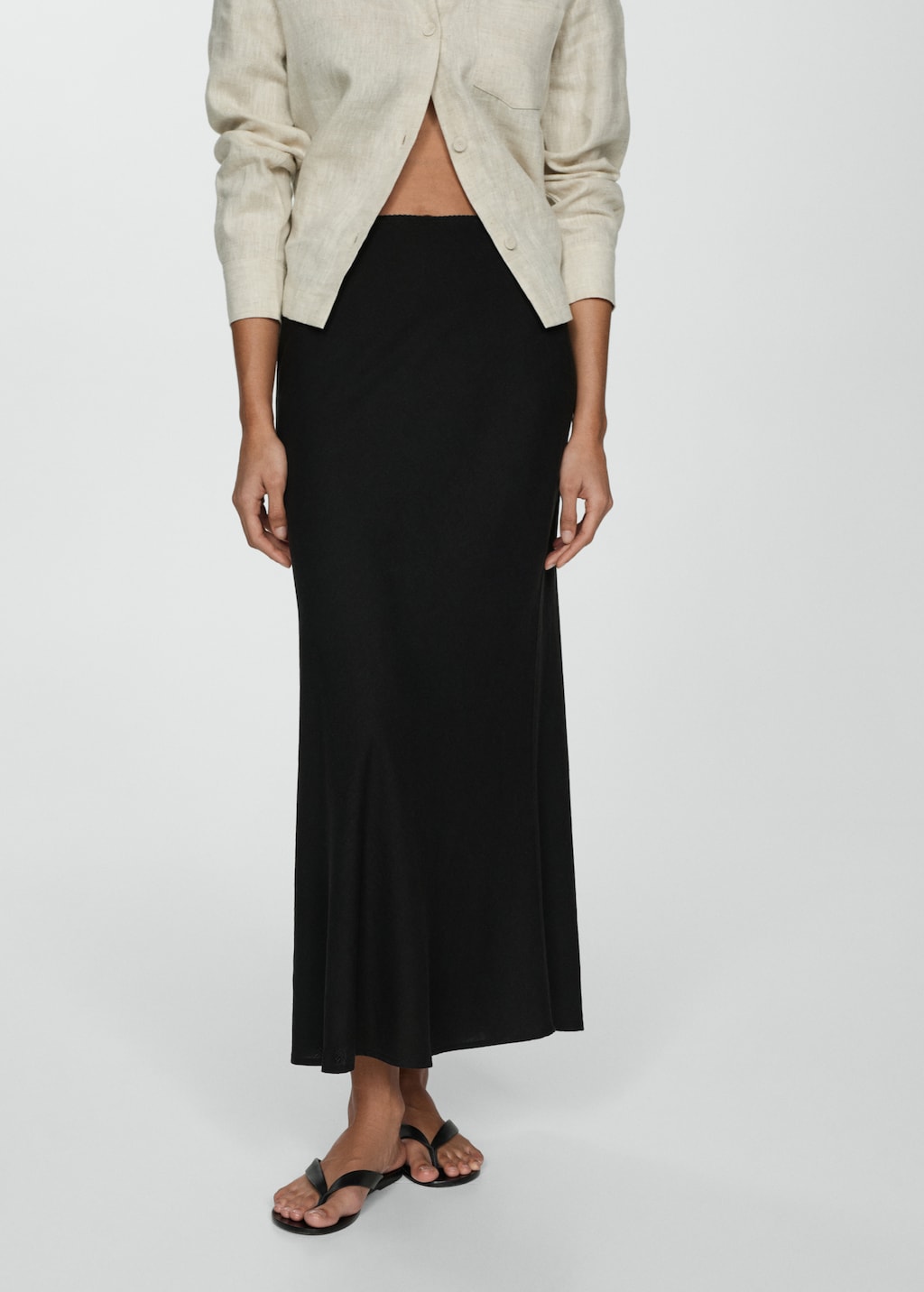 Jupe Longue Femme Pieces En Lin Jaune – Taille S, Coupe A, Poches (occasion Parfait état)