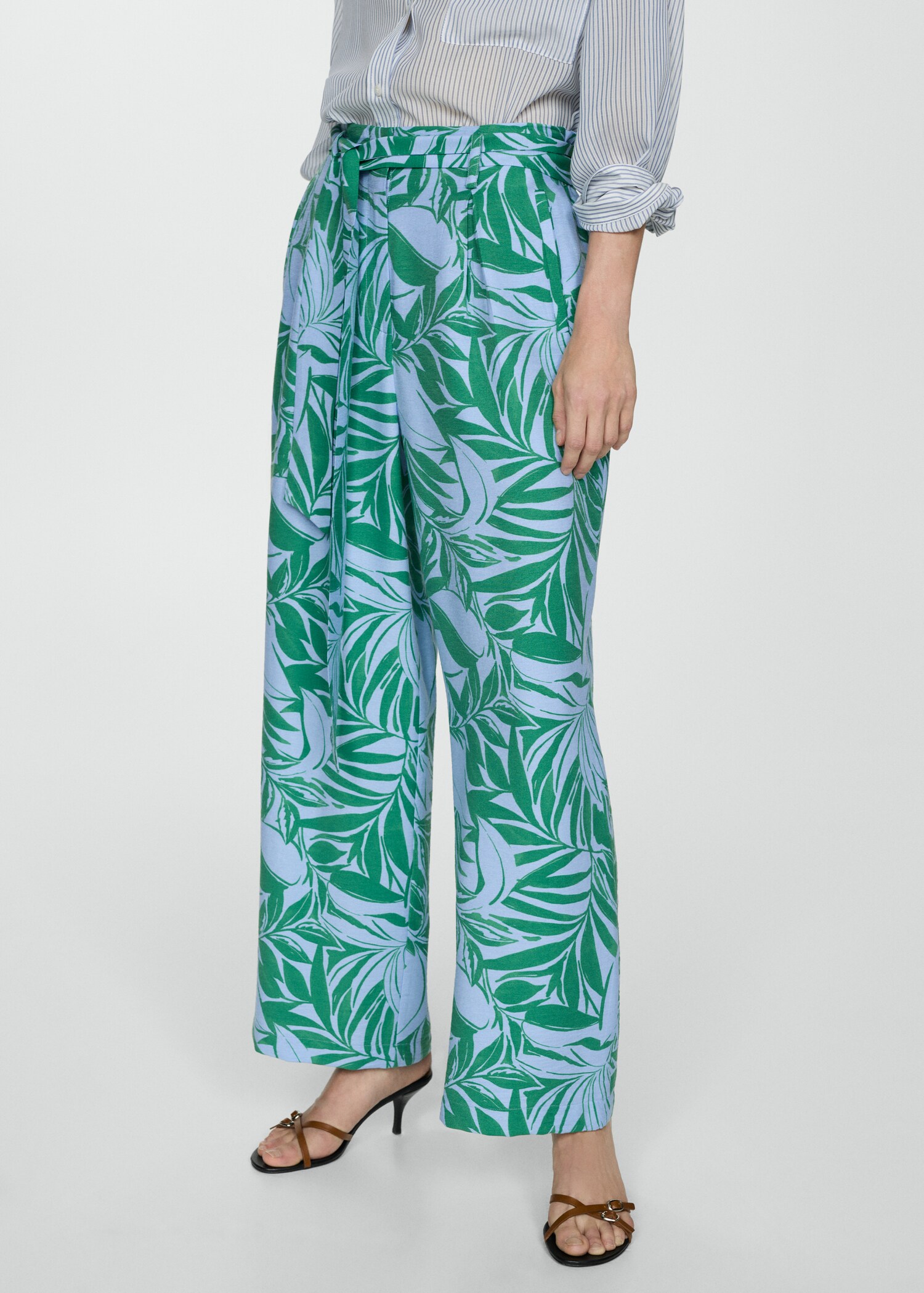 Printed trousers with bow - Medium plane