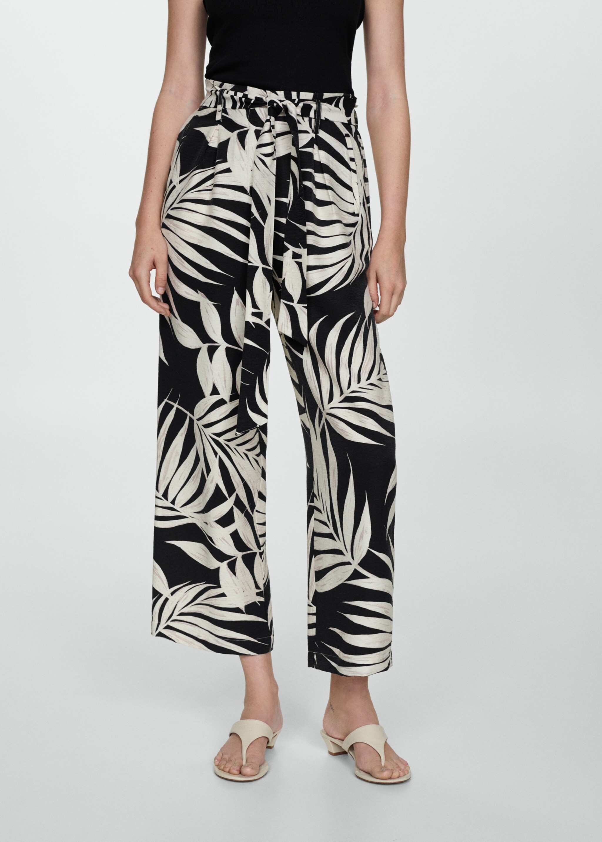 Printed trousers with bow - Medium plane