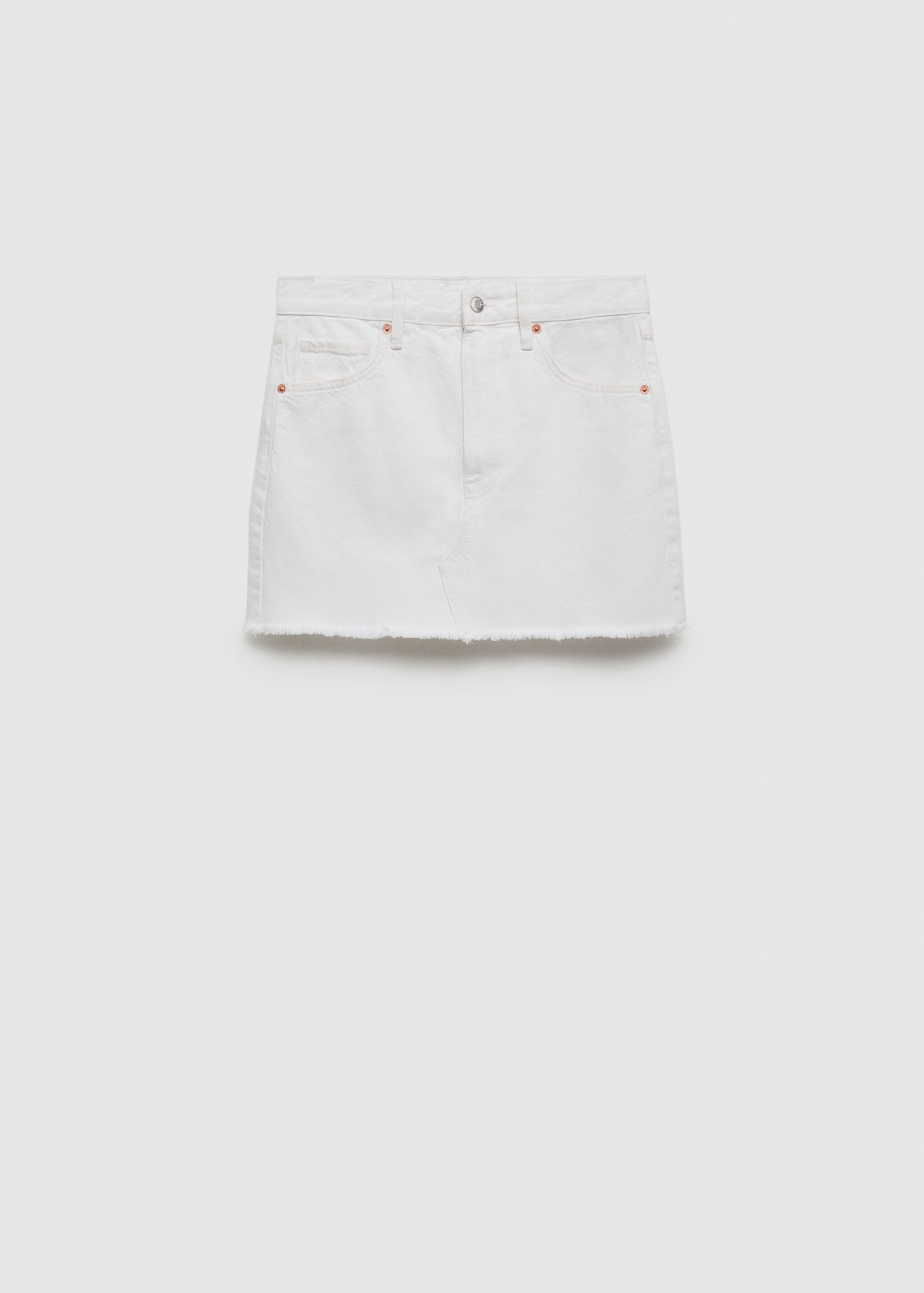 Denim miniskirt with frayed hem - Article without model