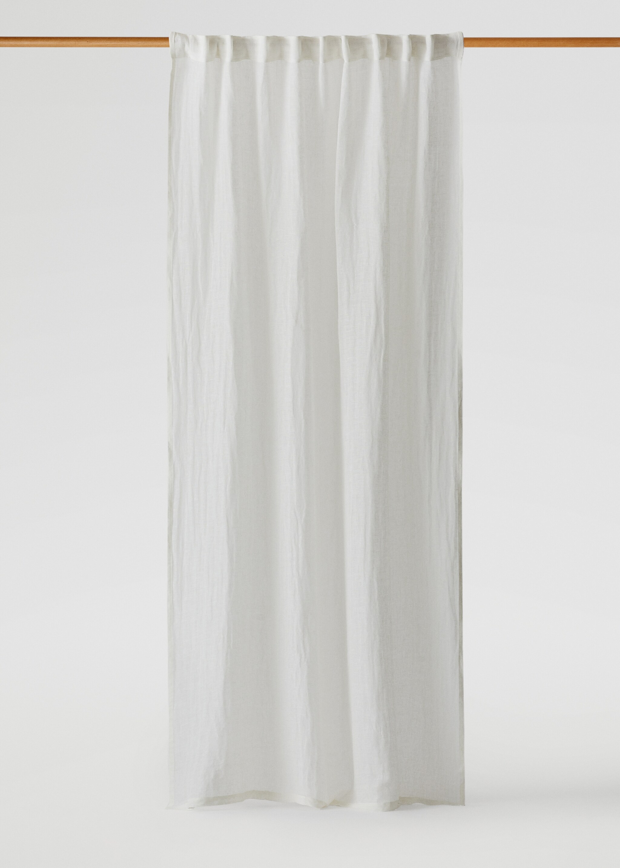 Low-opacity linen curtain - Article without model, Off White. Ref: 77090366-00.