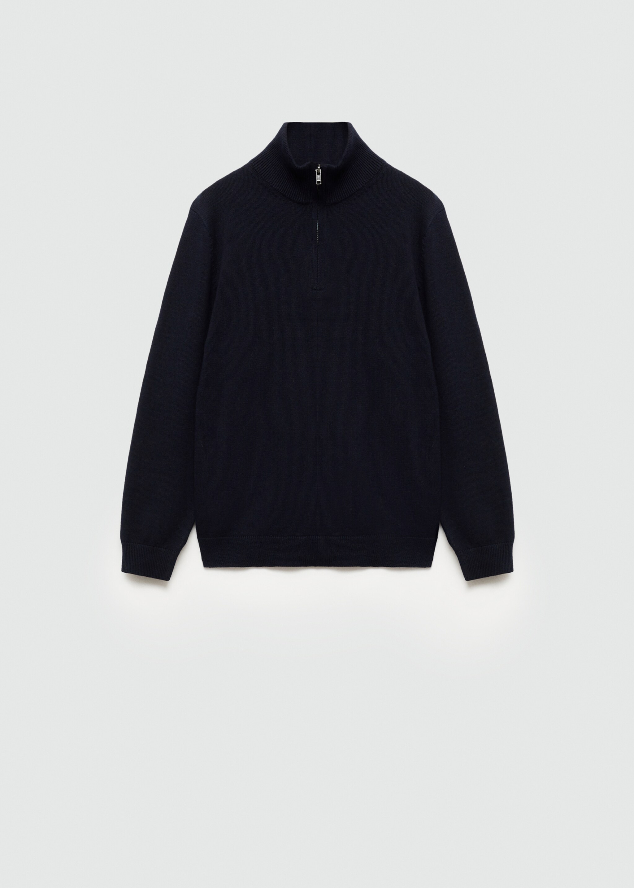 Zip neck jumper - Article without model, Dark Navy. Ref: 77090367-00.