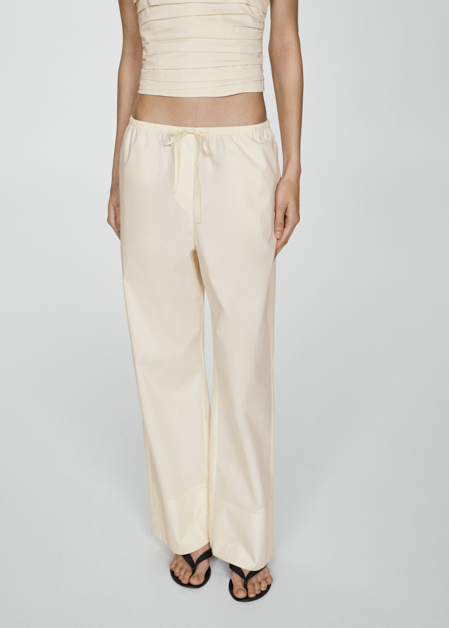 Cotton wideleg trousers - Medium plane