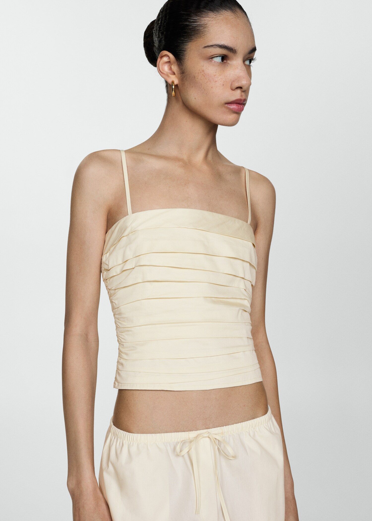 Cotton wideleg trousers - Details of the article 1