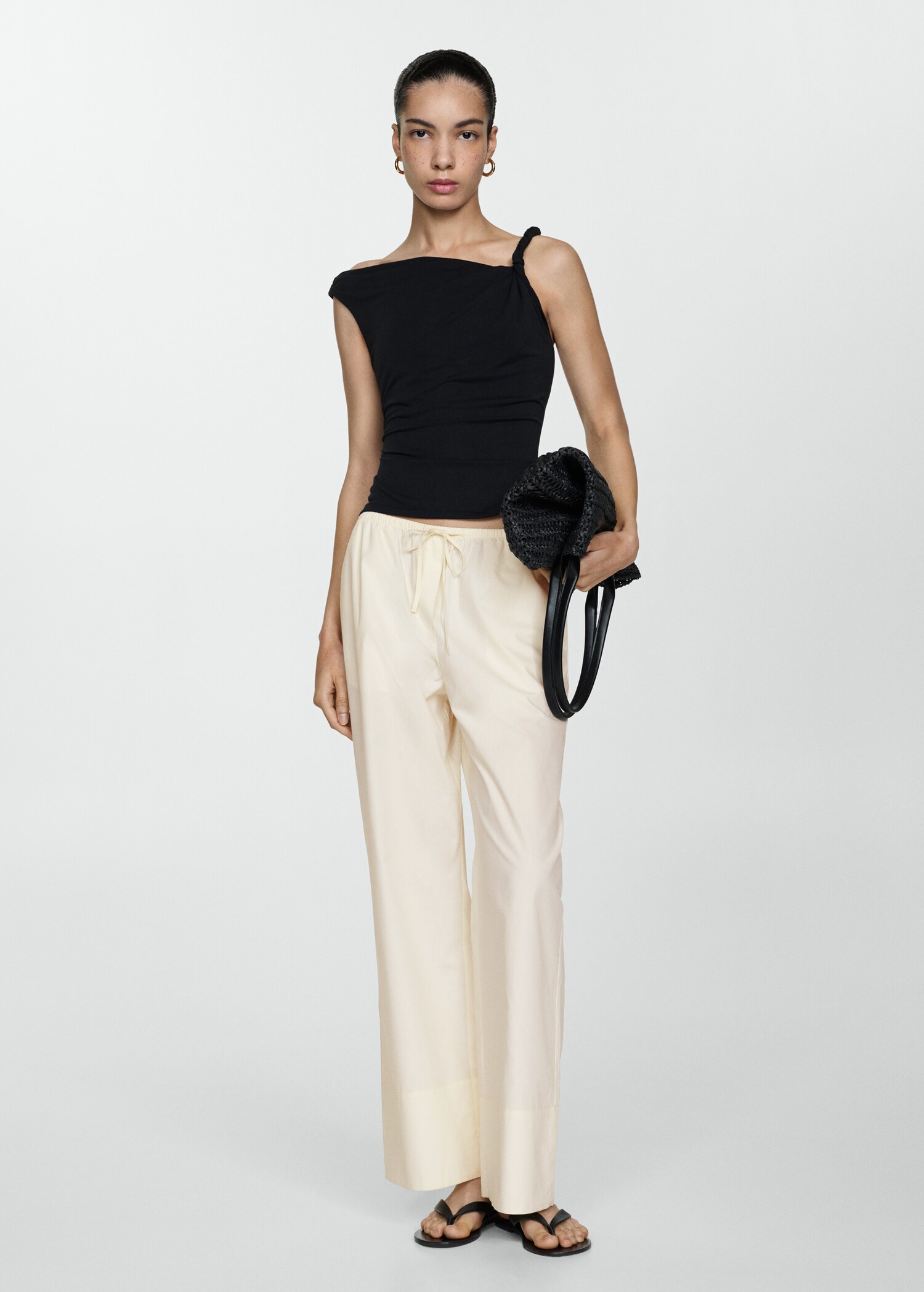 Cotton wideleg trousers - Details of the article 2