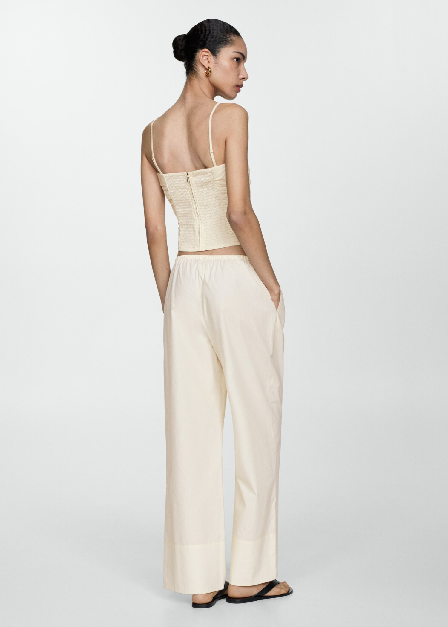 Cotton wideleg trousers - Reverse of the article