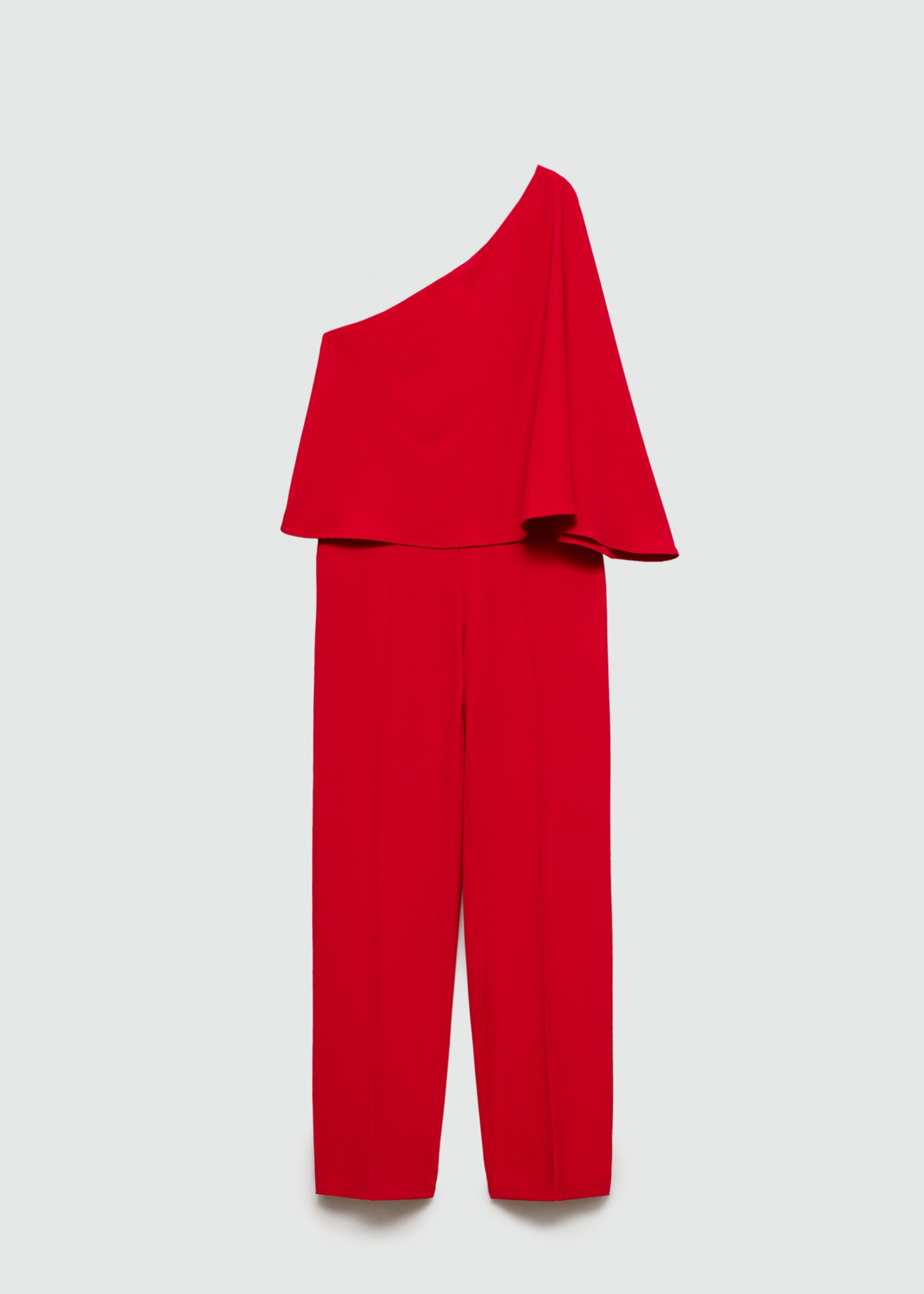 Jumpsuit met cape en asymmetrische mouw - Artikel zonder model, Rood. Ref: 77090370-00.