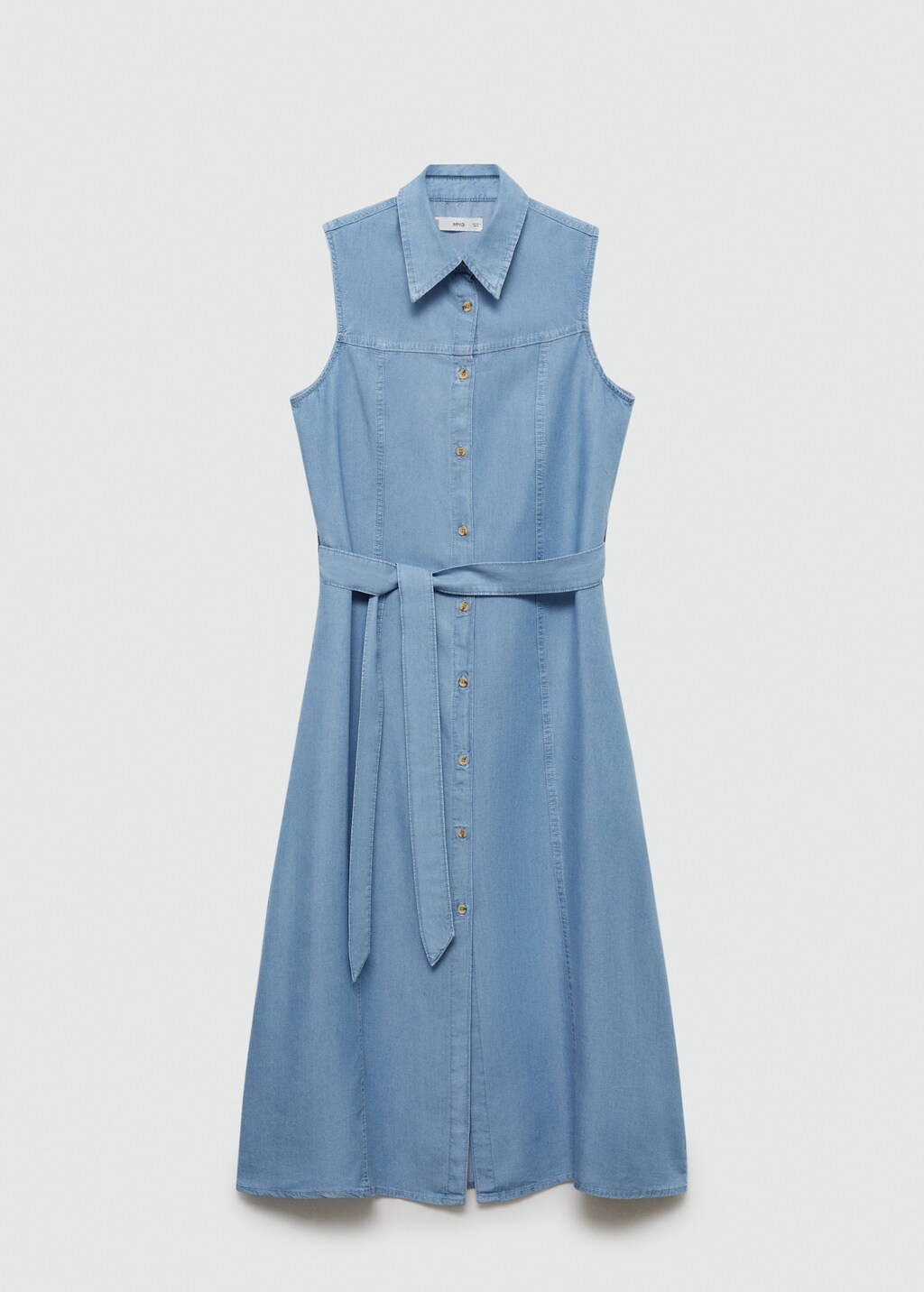 L’or volume shirt dress ZARA NEW WOMAN MIDI BELTED ZW COLL RAMIE SHIRT DRESS LIGHT BLUE